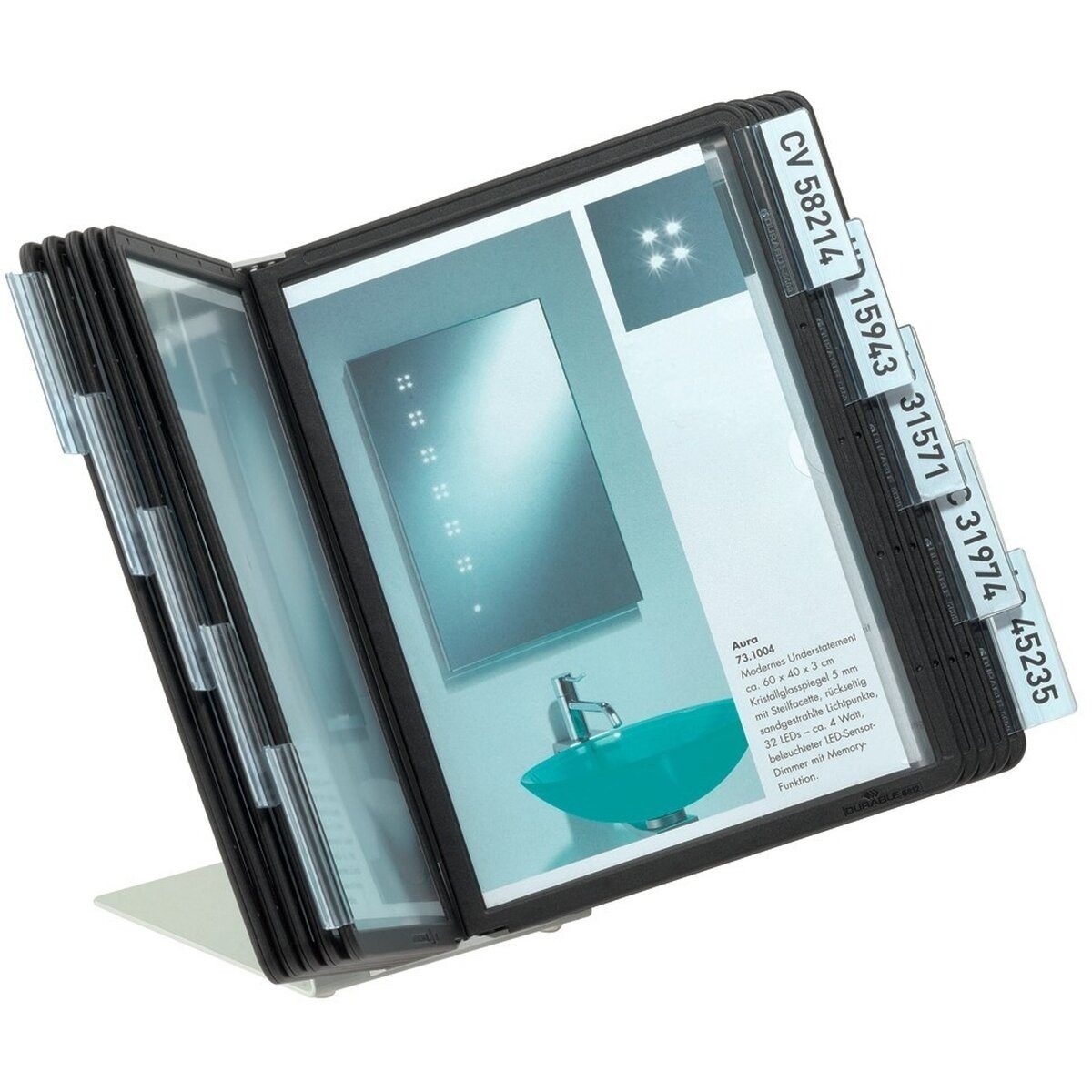 DURABLE Fächermappe Sichttafelständer Vario A5 table 10 für 10 Tafeln 180x128x280 mm