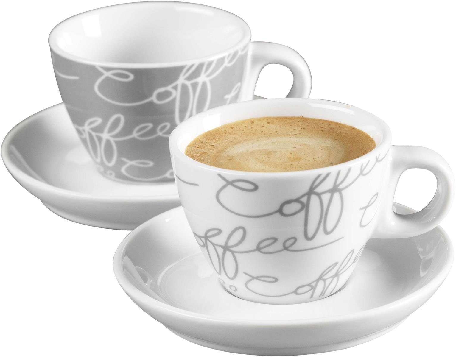 grau Porzellan Cornello Ritzenhoff Breker & & Ritzenhoff Breker Becher Espresso-Set4tlg.,