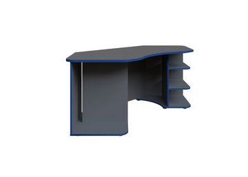 Interdesign24 Gamingtisch Xeno, in Anthrazit/Blau für mehrere Monitore