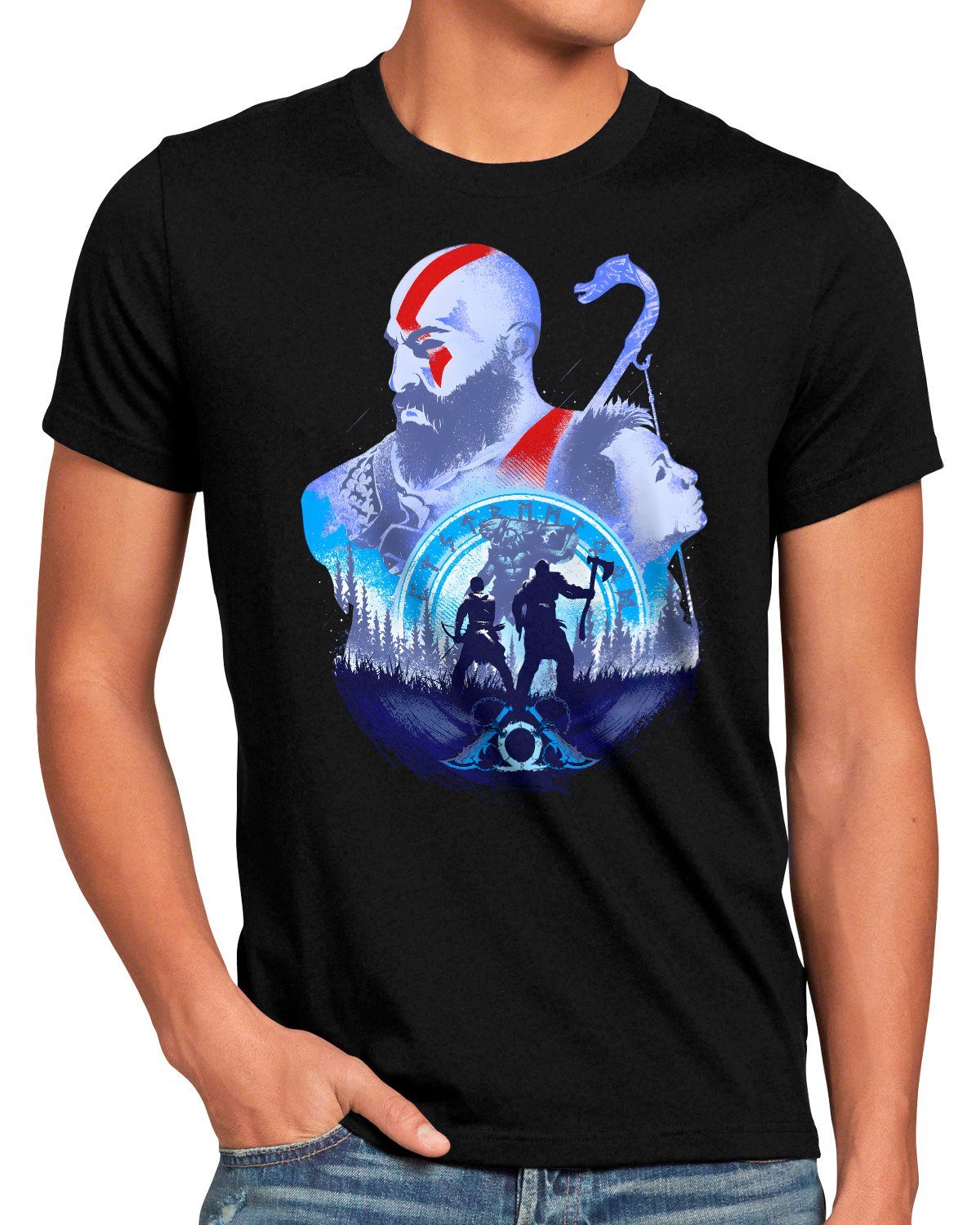 style3 Print-Shirt Herren T-Shirt Prepare For Ragnarok god of action adventure kratos war