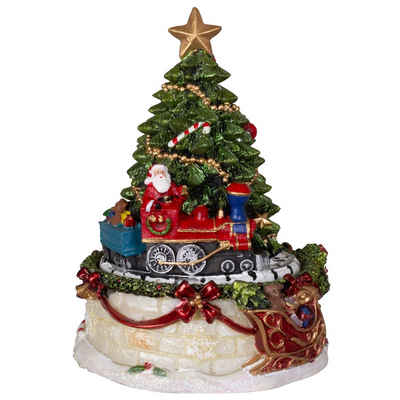 Christmas Paradise Spieluhr Weihnachtsbaum 15cm, mit Weihnachtszug, (mechanisch aufziehbar, Weihnachtsdeko, 1-tlg), mit Melodie, dreht sich