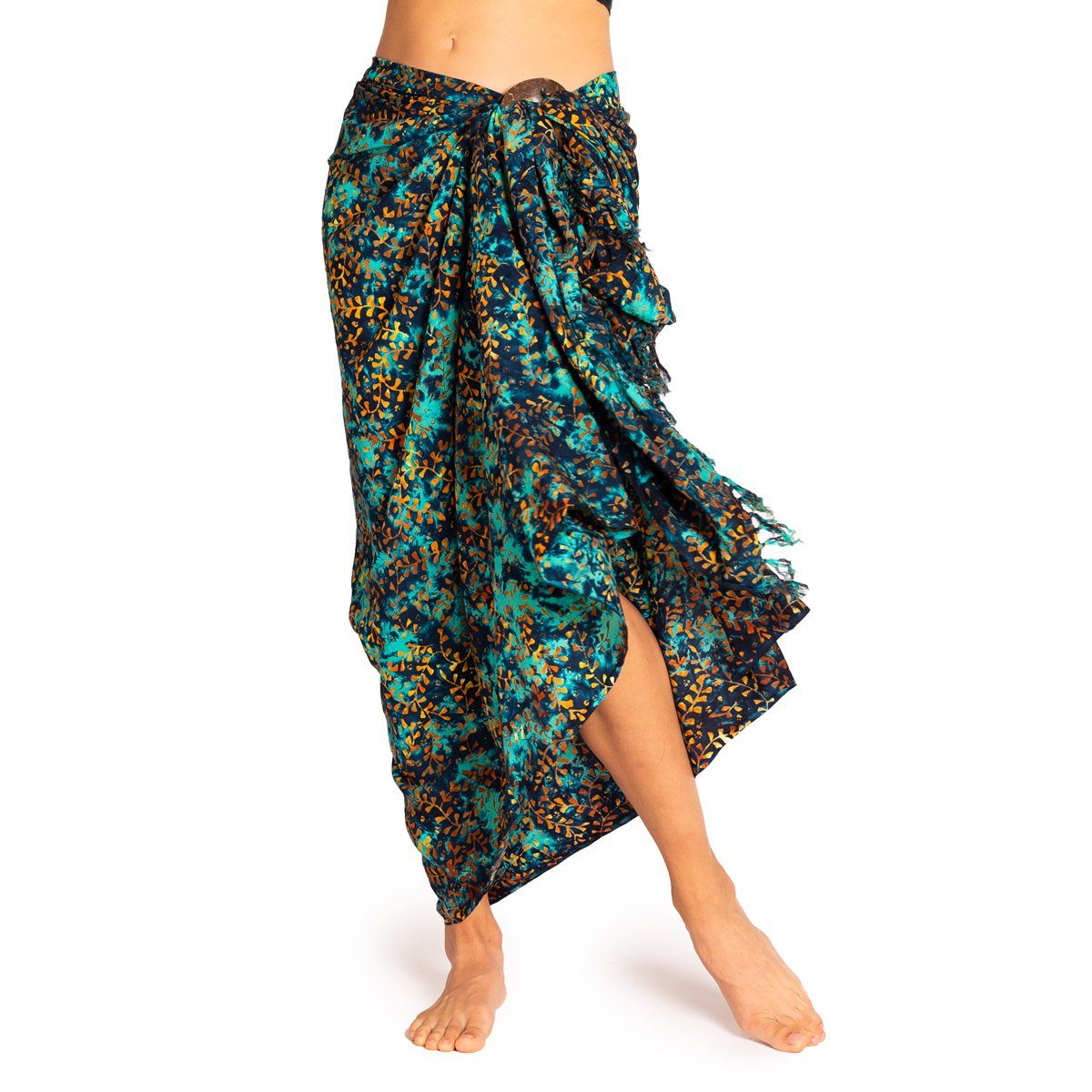 Viskose turquoise aus PANASIAM Strandtuch Schal wunderbar B117 Halstuch jede als Sarong Wachsbatik capsella Wickelkleid ob oder egal Jahreszeit für Schultertuch, weicher