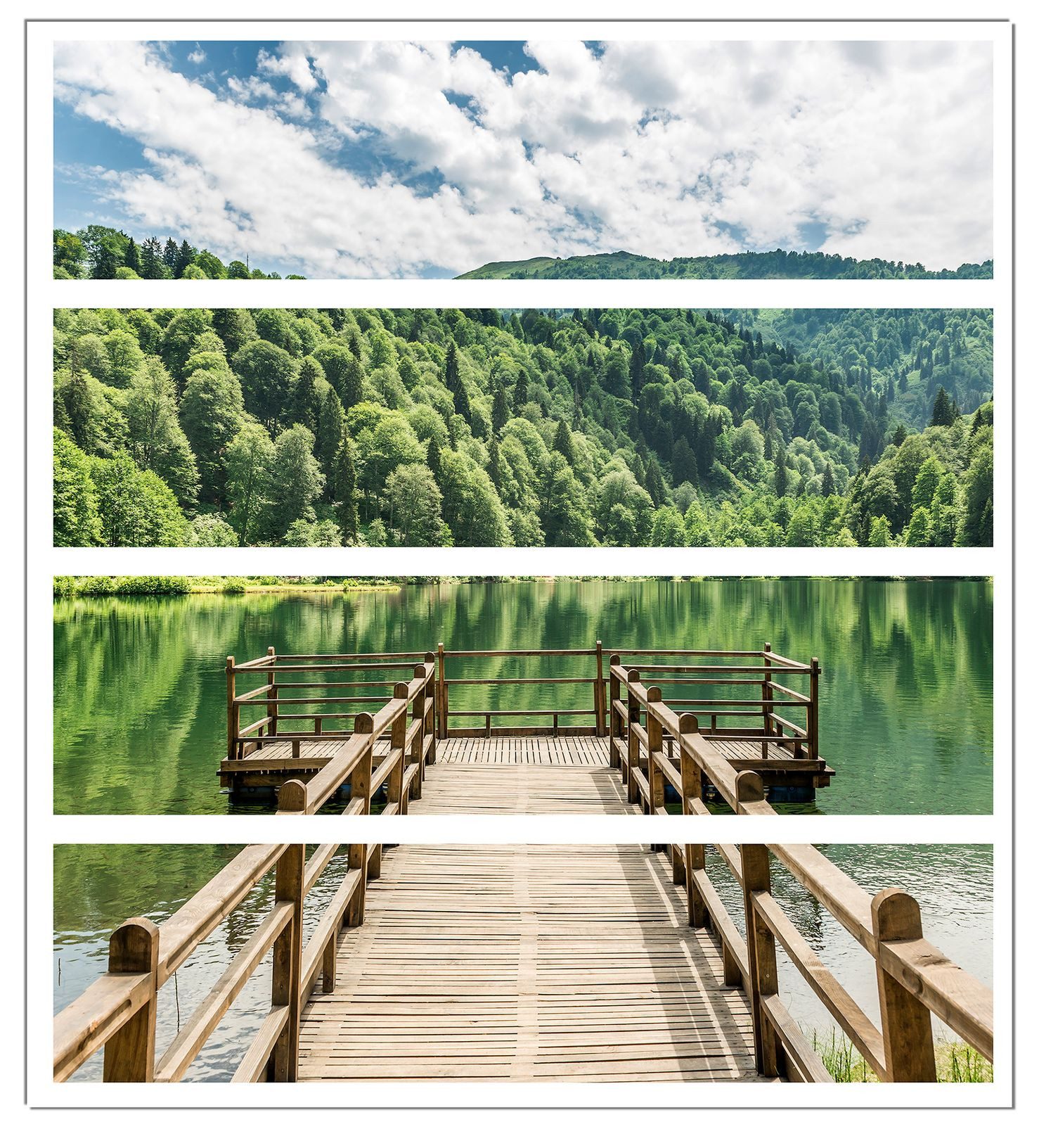 Wallario Möbelfolie Steg am See in den Bergen