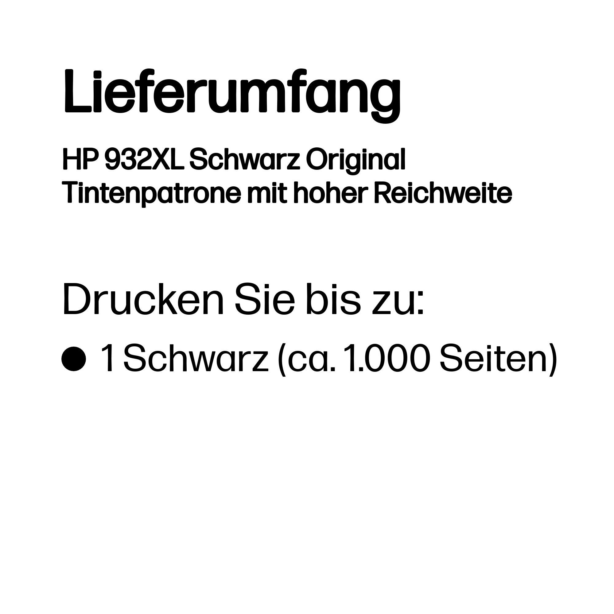 HP HP Tintenpatrone Nr. 932XL CN053A Schwarz (ca. 100 Tintenpatrone