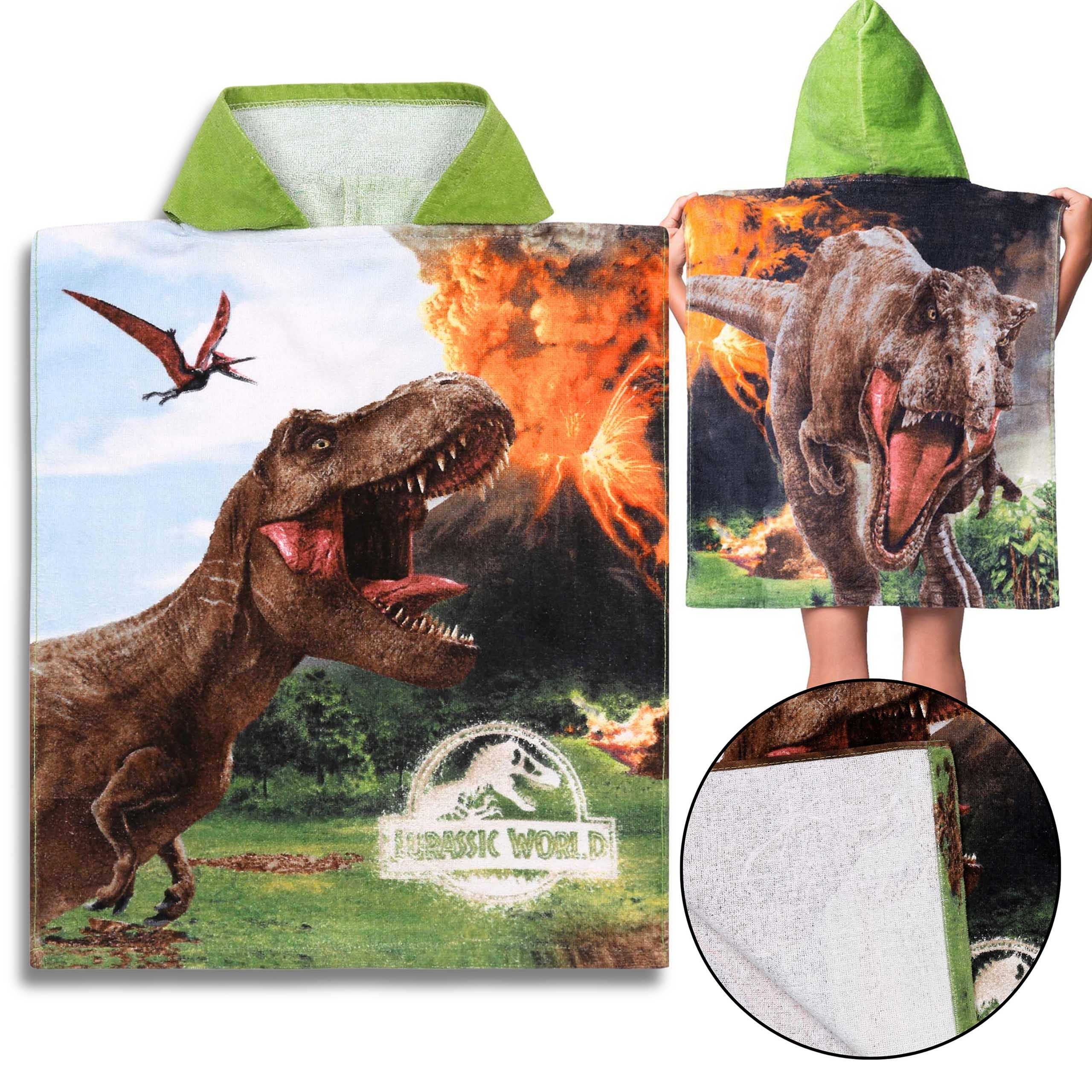Jurassic World Kapuzenhandtuch Jurassic World Kinderbadetuch, Kapuzenponcho für Jungen 50x115 cm