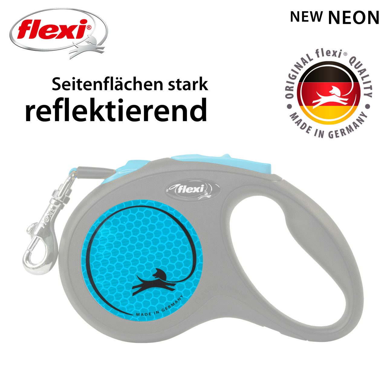 flexi Hundeleinen-Führungsstange Flexi Hundeleine New Neon Gurt S neonblau