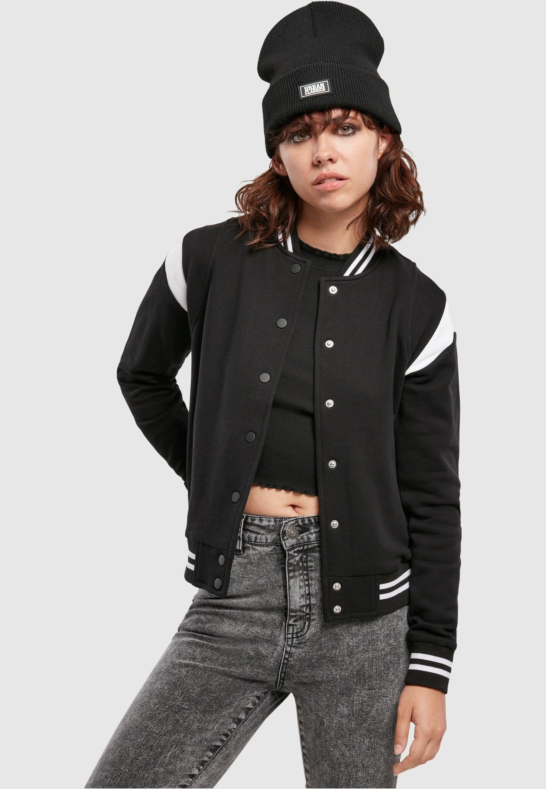 CLASSICS (1-St) Ladies URBAN Organic Sweat Collegejacke black/white Inset Damen Jacket College