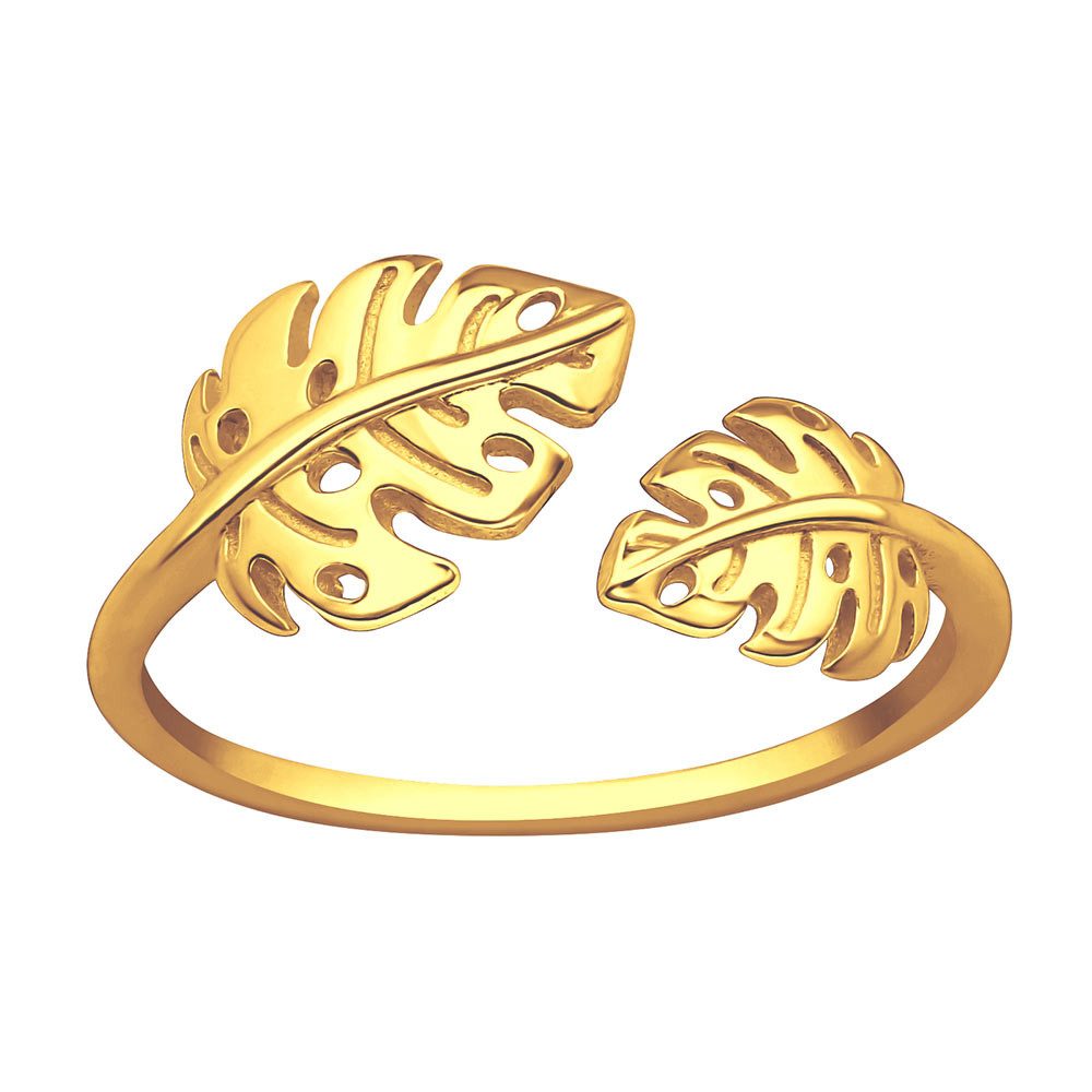 Order & Smile Schmuck Fingerring Ring Blatt gold: 925 Silber Ring offen günstig online kaufen