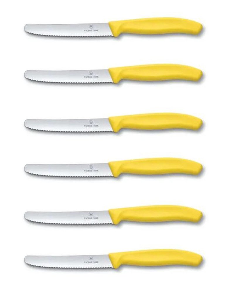 Victorinox Tomatenmesser Vielseitig für das tägliche Kochen, Victorinox Swiss Classic Tomaten- und Tafelmesser 6 Stck. gelb