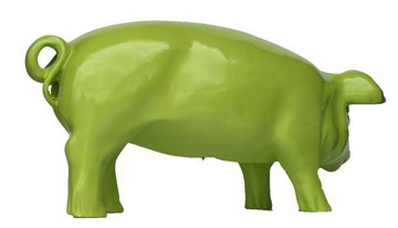 colourliving Tierfigur Deko Schwein Ferkel Apple grün Tierfigur Garten Dekofigur, Handbemalt, Wetterfest, Lustige Gartendekoration