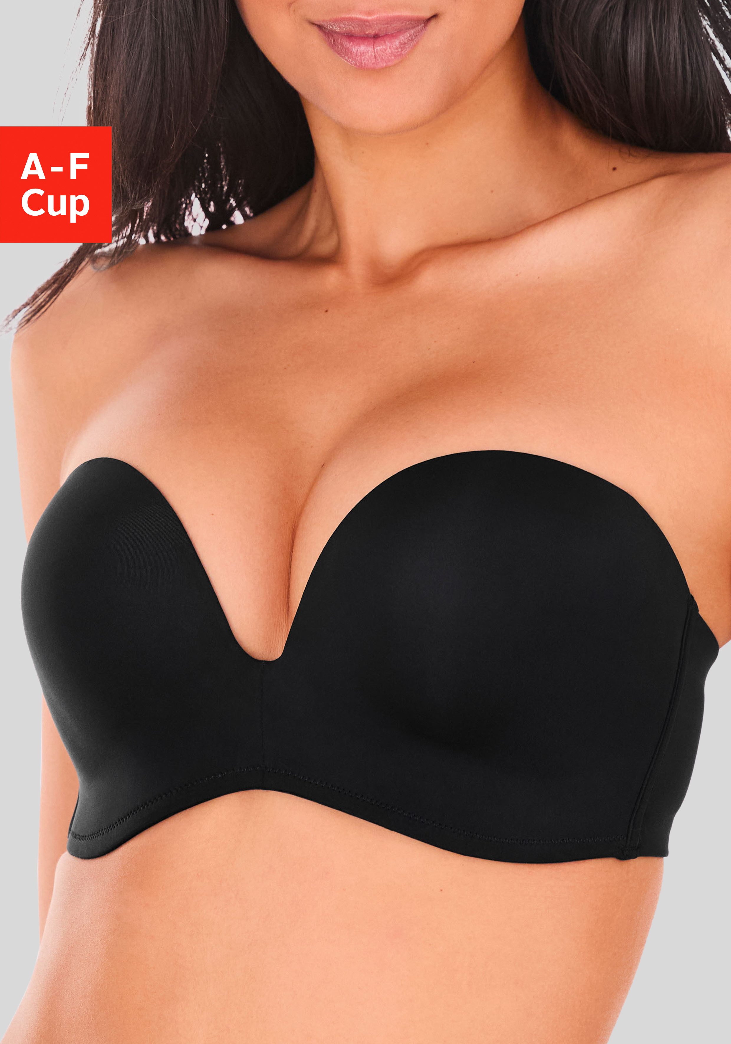 LASCANA Multiway-BH, Dirndl-BH, BH ohne Träger, T-Shirt-BH, Trägerloser BH, Push-up-BH mit 3 Tragevarianten, große Größen, Sommer