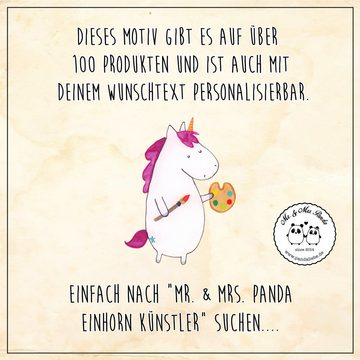 Mr. & Mrs. Panda Aufbewahrungsdose Einhorn Künstler - Rot Pastell - Geschenk, Stift, Einhorn Deko, Keksd (1 St), Hochwertige Qualität
