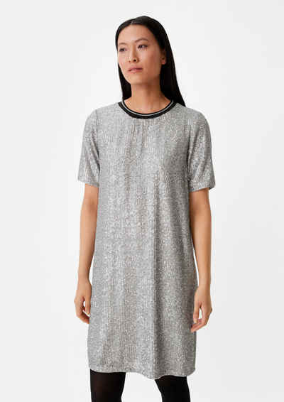comma casual identity Minikleid Kurzes Chiffon-Kleid mit Pailletten Pailletten