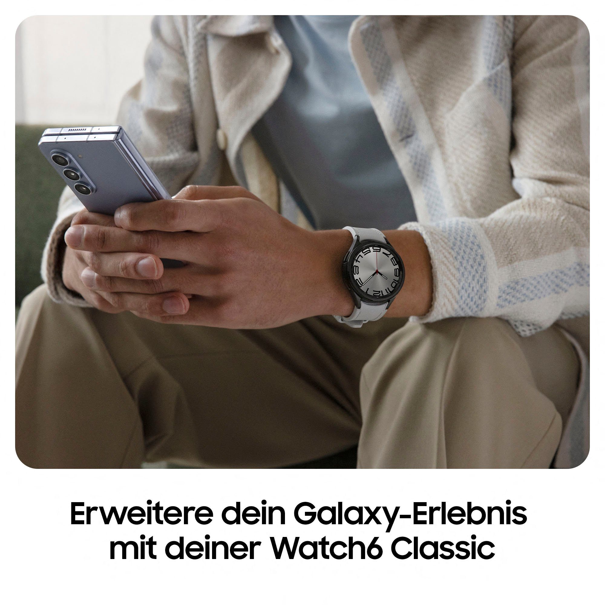 Samsung Galaxy OS silber (3,33 Watch silber Samsung) Classic Smartwatch Wear cm/1,3 | Zoll, 43mm LTE 6 by