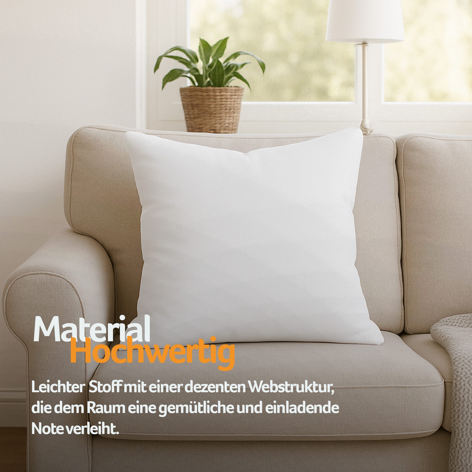 Bestlivings Kissenbezüge „Ellen“ mit Reißverschluss, Unifarben, verschiedene Größen und Farben, 100% Mikrofaser, waschbar bei 30°C