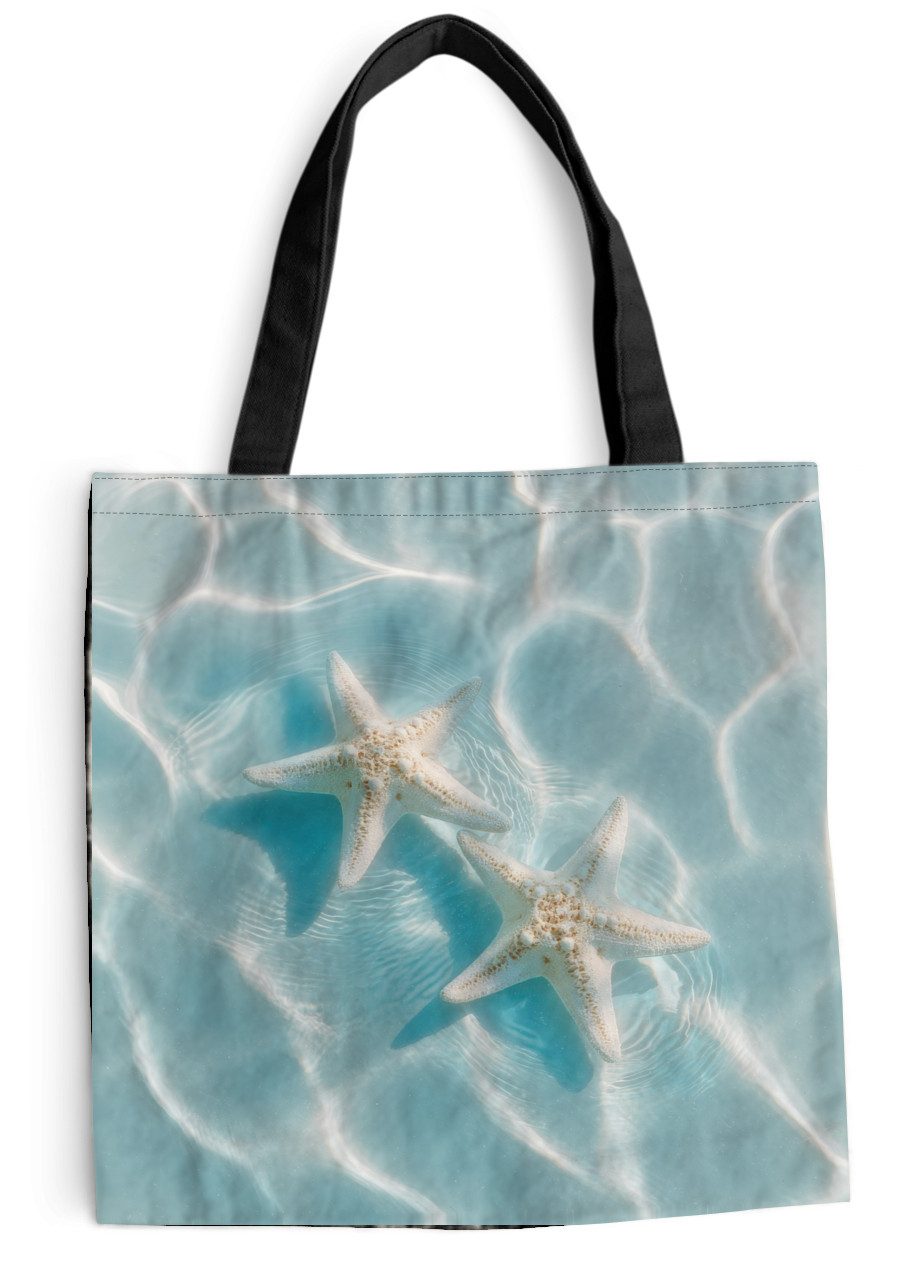 MuchoWow Shopper Seesterne - Gewelltes Wasser - Beruhigend, Handtasche, Damen und Herren, Schultertasche, Umhängetasche, Tote Bag