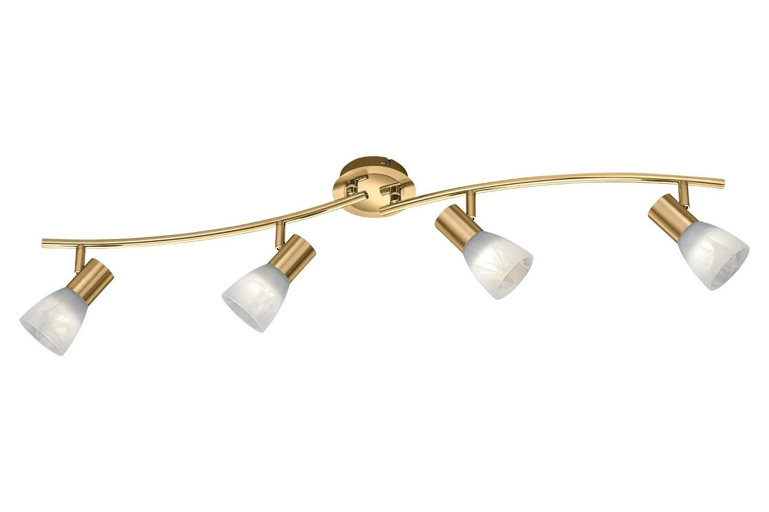 TRIO Leuchten LED Deckenstrahler LEVISTO, 4-flammig, Weiß, Glas, Messing, L günstig online kaufen