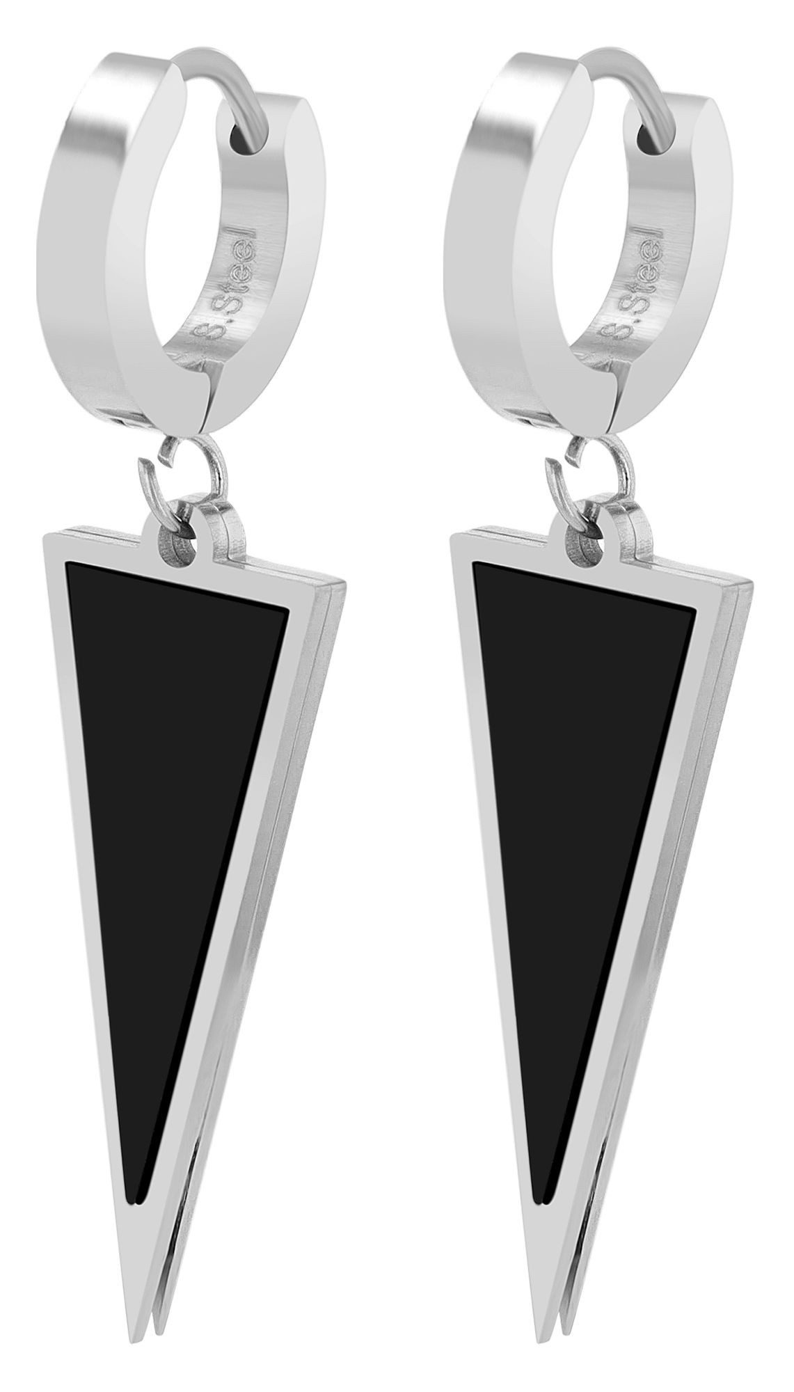AKZENT Ohrring-Set aus Edelstahl mit dreieckigem Anhänger (Paar), Damen Ohrring