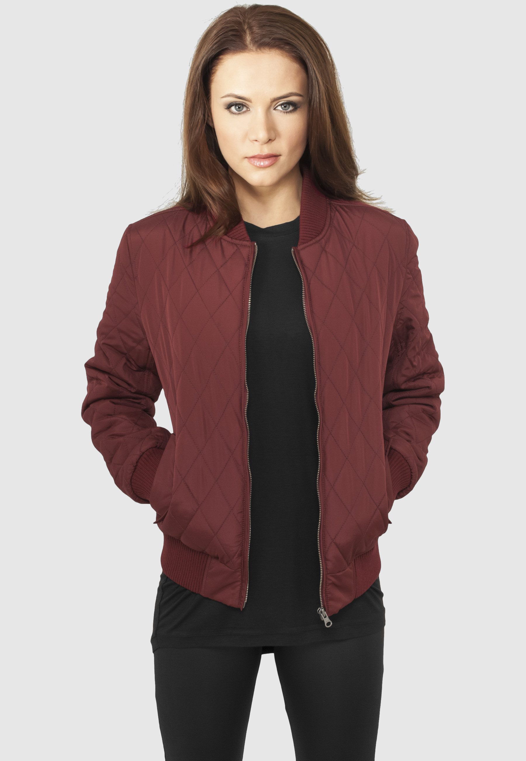 URBAN CLASSICS Allwetterjacke Urban Classics Damen Ladies Diamond Quilt Nylon Jacket (1-St)