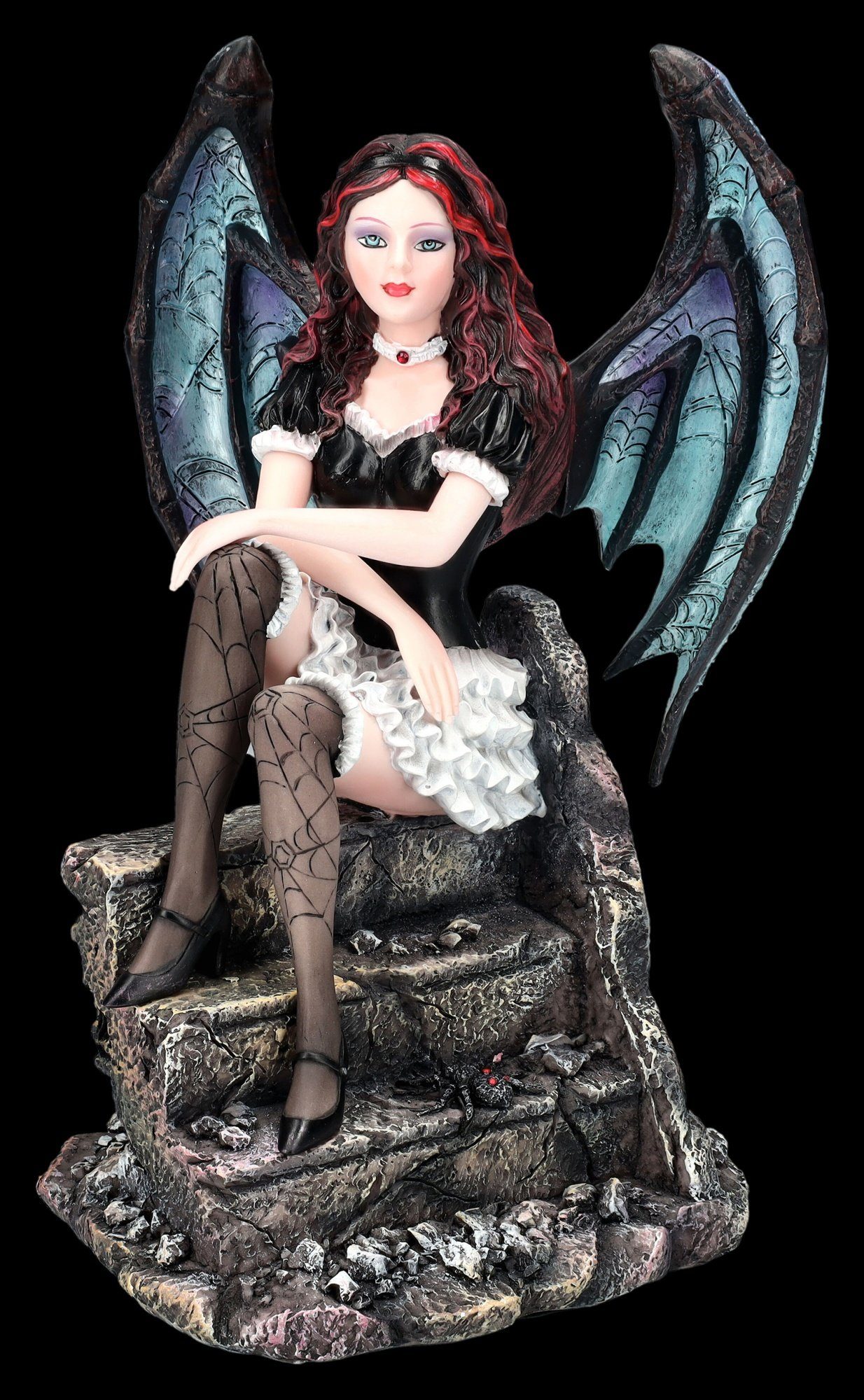 Treppe Fantasy Elfen auf - Figuren Dekofigur Shop Dekofigur sitzt Mira - GmbH Dark Figur Gothic