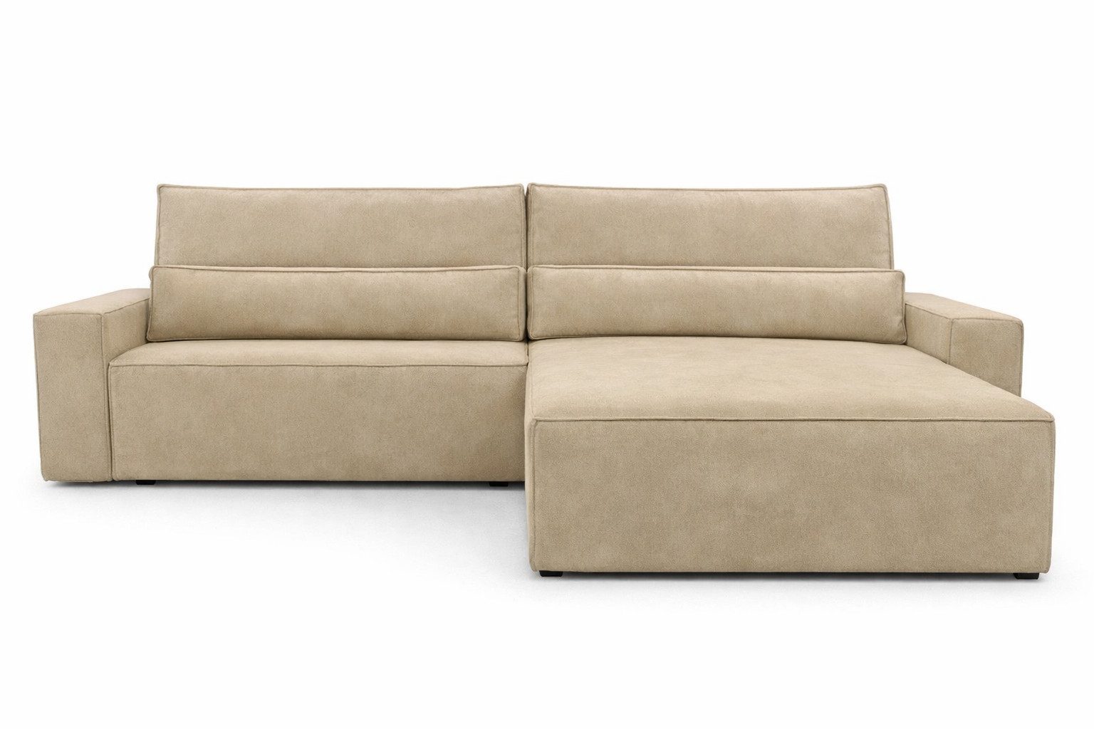 MOEBLO Ecksofa DENVER, Ottomane beidseitig montierbar Couch Cord für Wohnzimmer Schlafsofa Sofagarnitur Sofa Eckcouch L-Form Cordstoff - 290x85x200cm, mit Schlaffunktion und Bettkasten