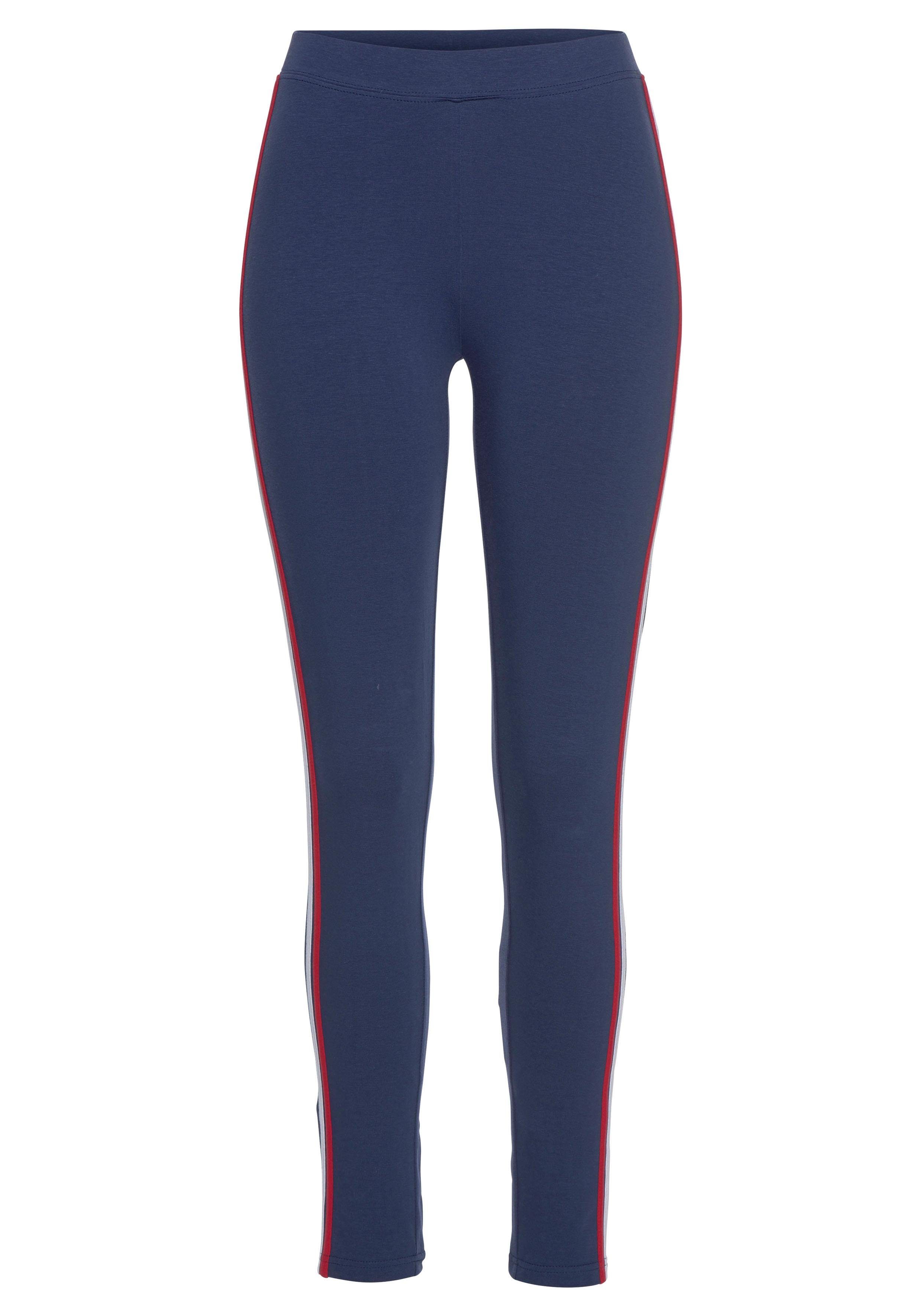 in Seitliche Leggings H.I.S marine-navy-rot Streifeneinsätze Kontrastfarben