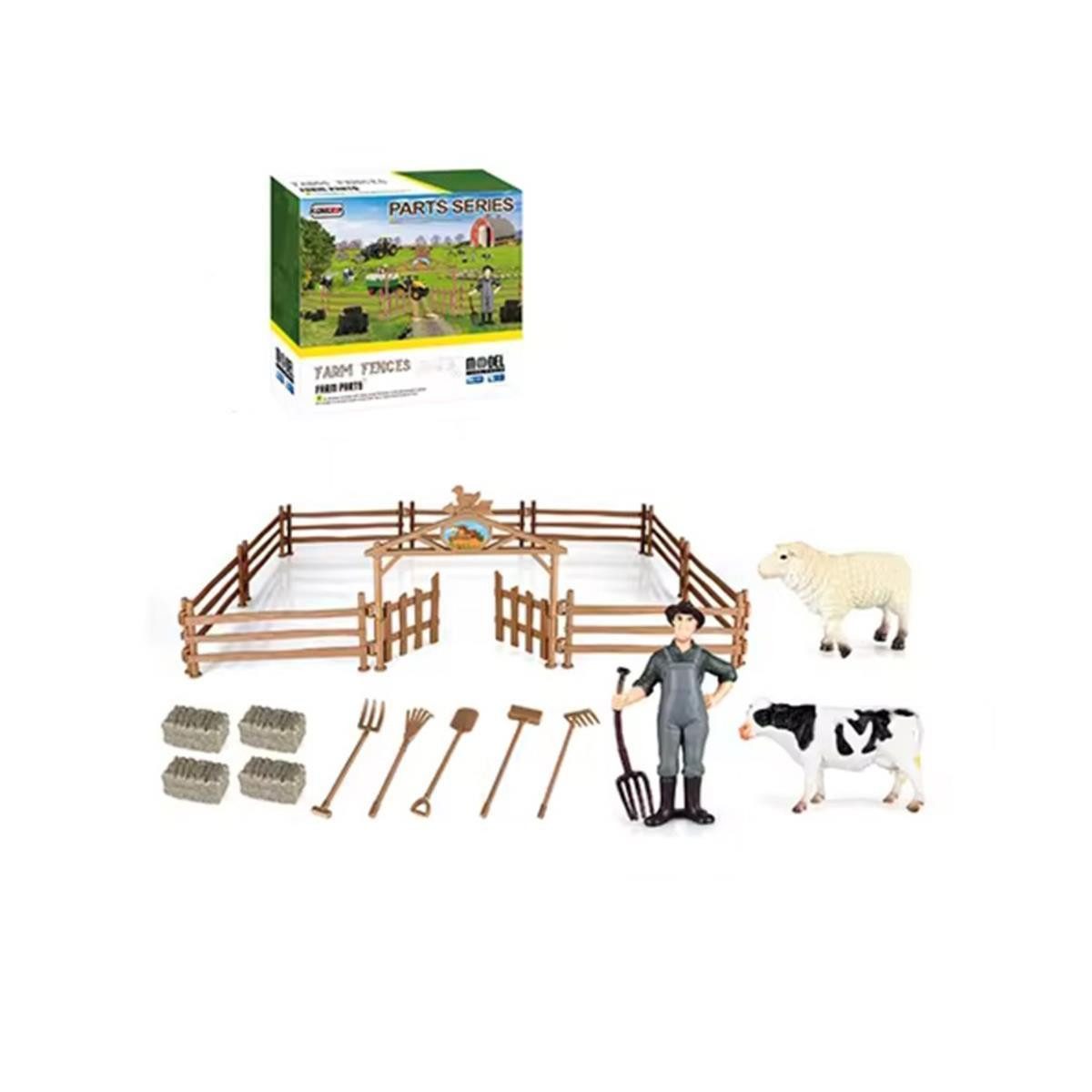 efaso Spielzeug-Traktor 3903 Bauernhof Zaun Set - Zaun mit Figuren Bauer/Sc günstig online kaufen