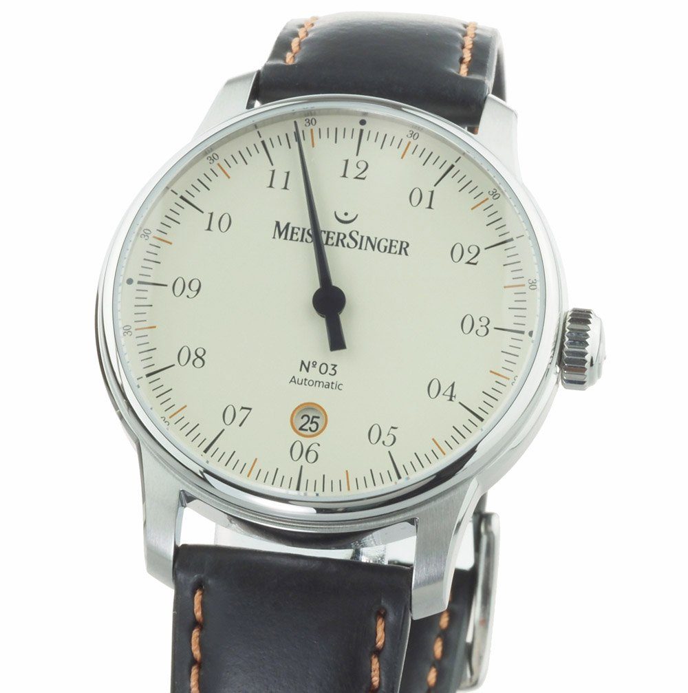Meistersinger Automatikuhr Herren Uhr Automatik N°03 40MM DM903C Klassik, Einzeiger Uhr