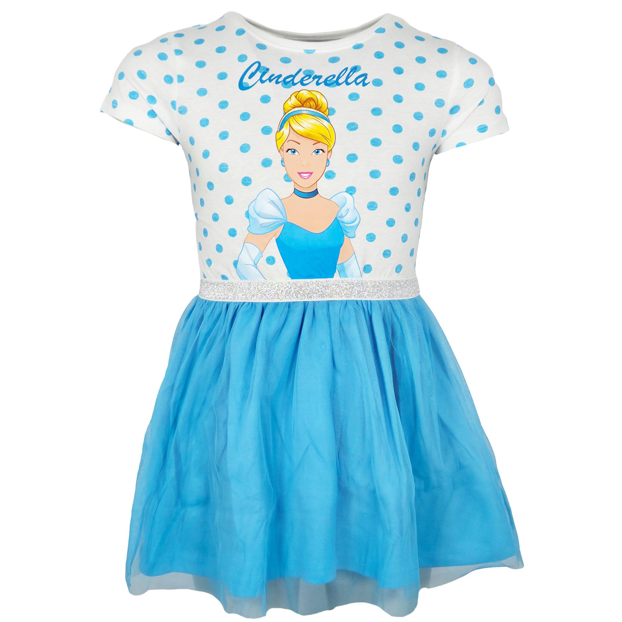 Disney Tüllkleid Disney Cinderella Kinder Mädchen Tüllkleid Sommerkleid Gr. 104-134 Baumwolle