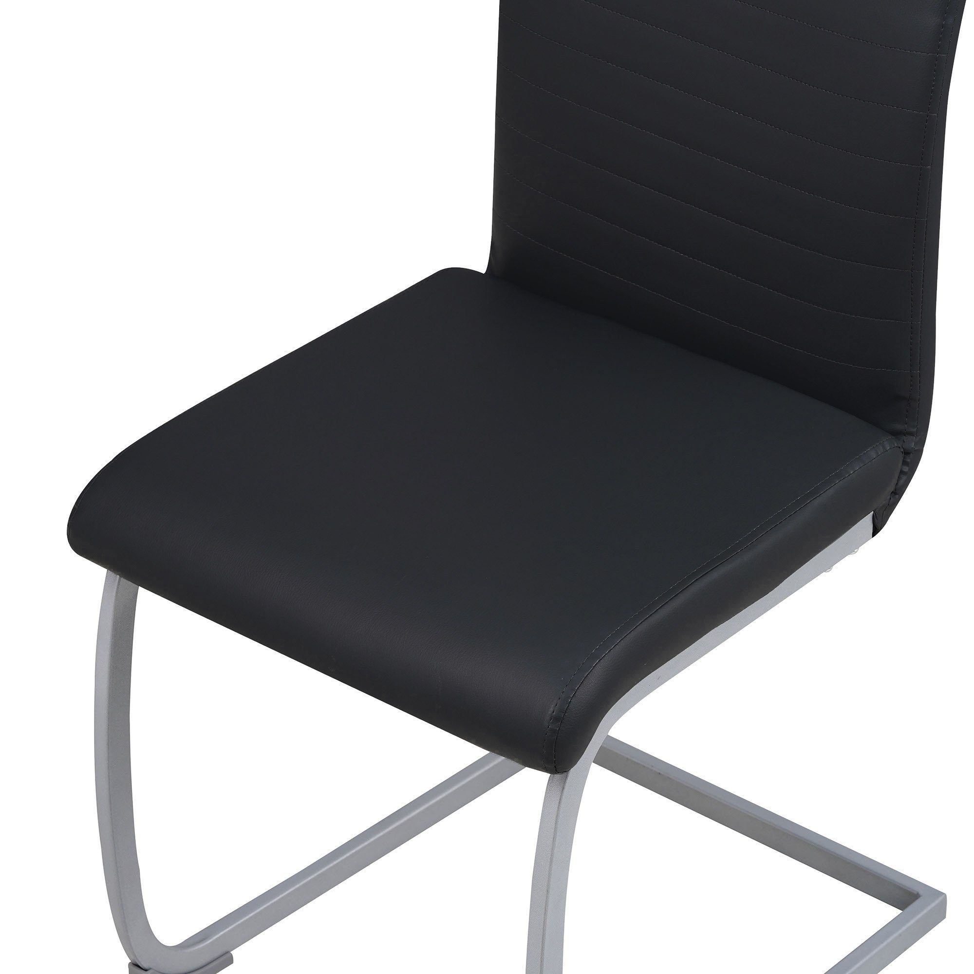 Albatros International Freischwinger Freischwinger MURANO 4er Set schwarz kunstleder Modern (4er Set, Schwarz), Esszimmerstuhl Schwingstuhl mit modernem Design, – Bild 5 von 5