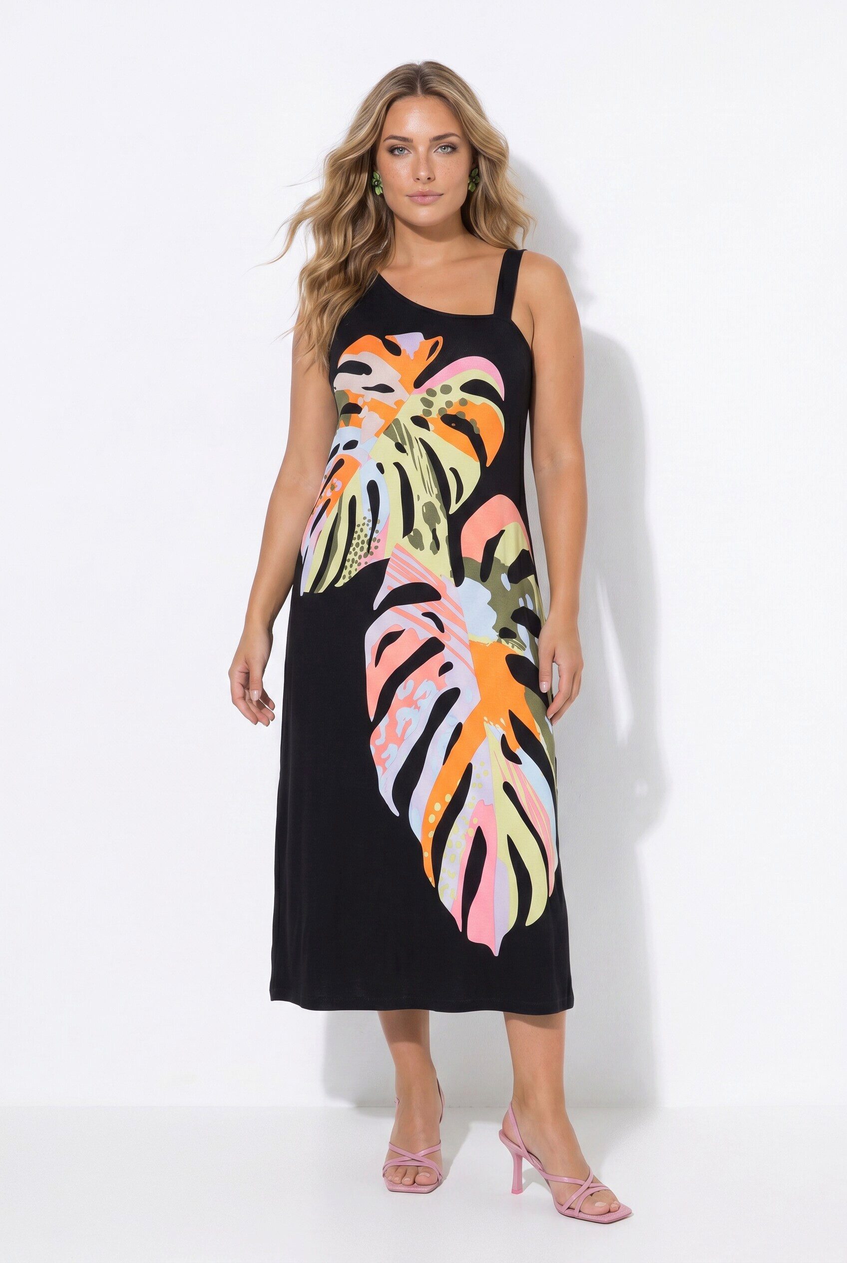 Angel of Style Jerseykleid Maxi-Jerseykleid ärmellose A-Linie OneShoulder