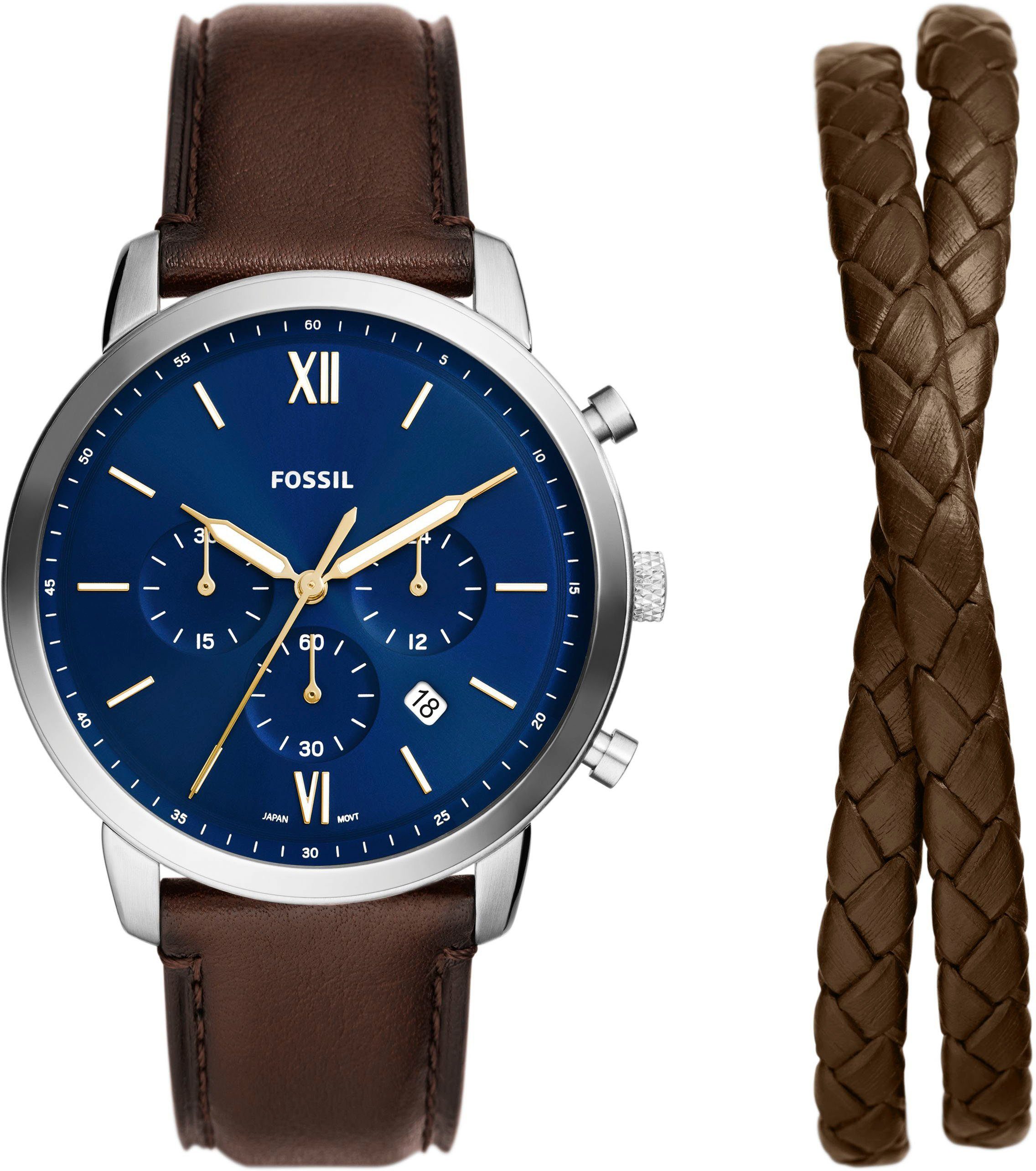 Fossil Chronograph NEUTRA FS6018SET, (2-tlg., mit günstig online kaufen