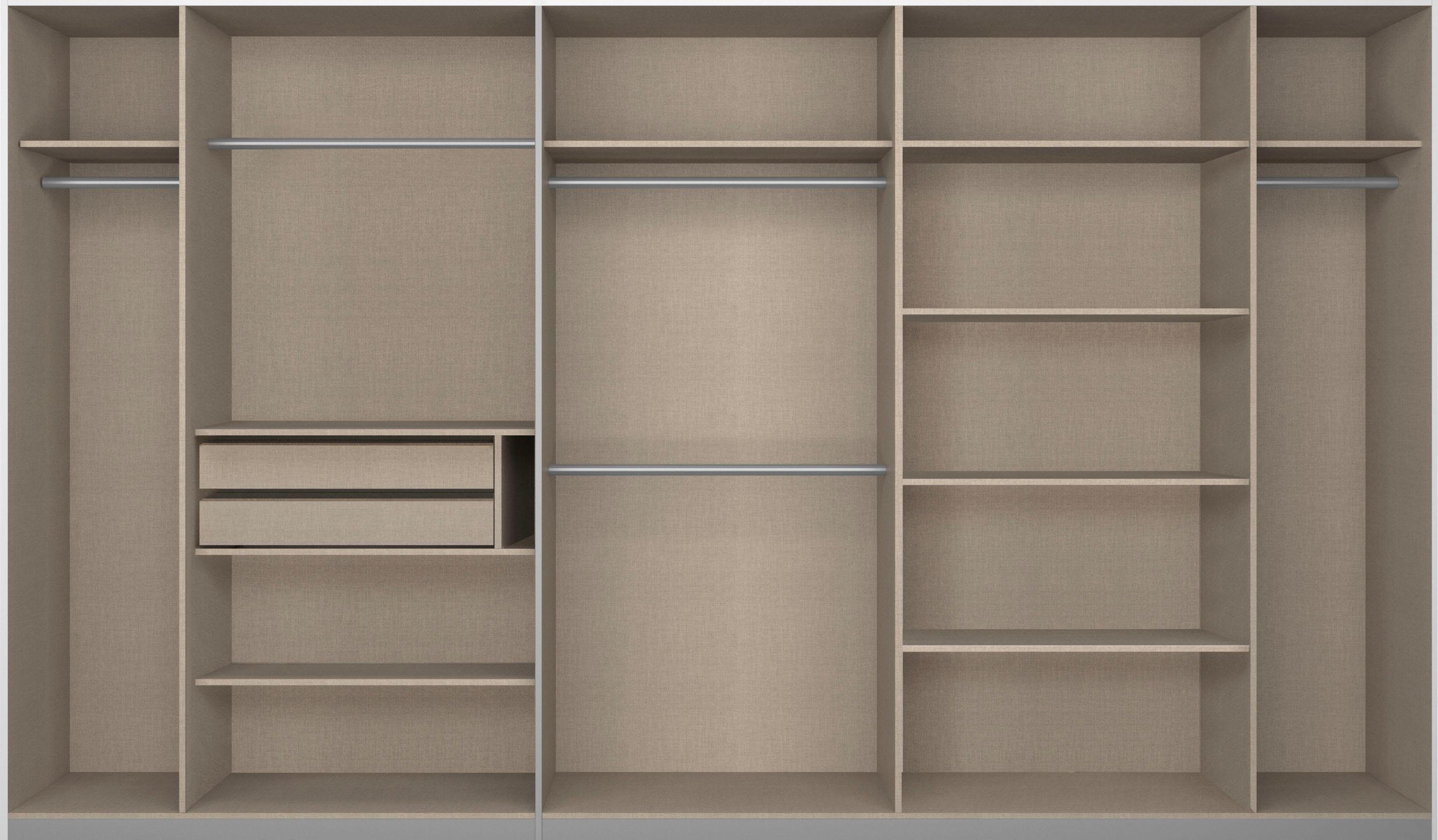 rauch Schwebetürenschrank Kleiderschrank Schrank Garderobe Wäscheschrank KEPAN inkl. Schubladen-Einsatz und extra Einlegeböden MADE IN GERMANY