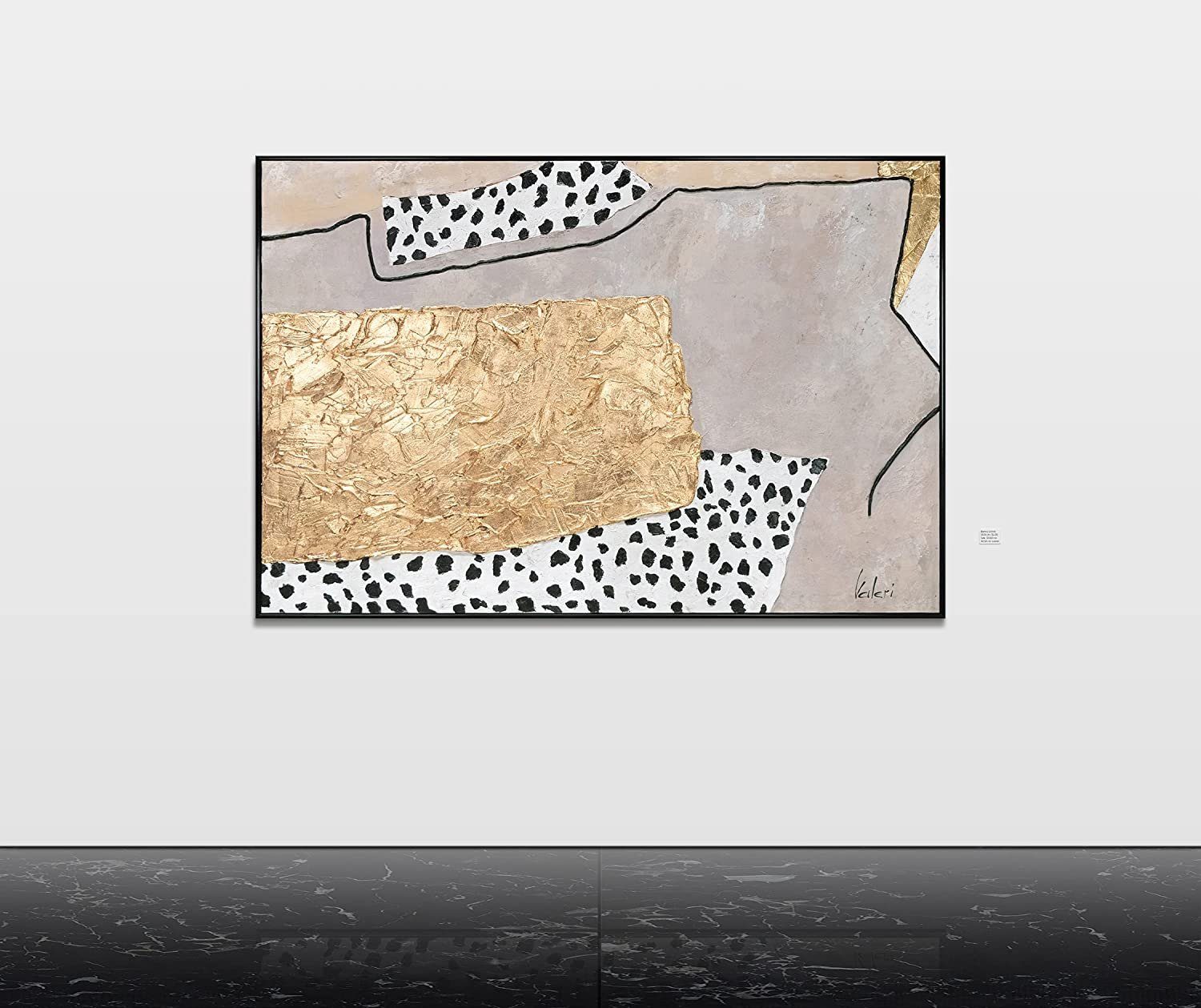 Dalmatiner mit Tiermuster Dalmatiner, Bild Leinwand mit YS-Art Gemälde Handgemalt 101 Rahmen