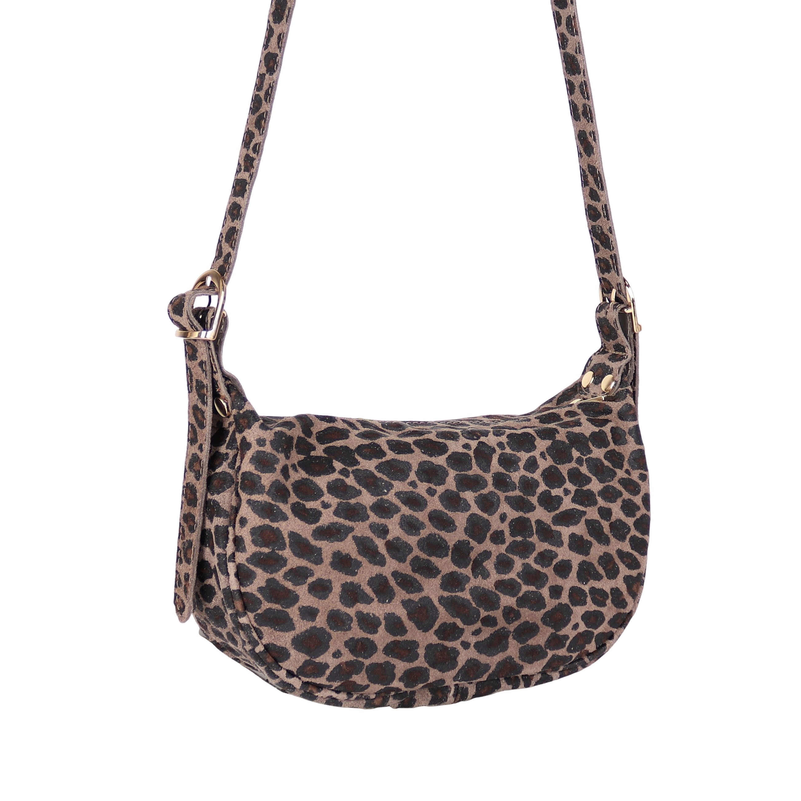 MIRROSI Umhängetasche Damen Crossbody Bag, Wildleder Echtleder Made In Italy, Mittelgroße Damen Tasche 26x16x10cm