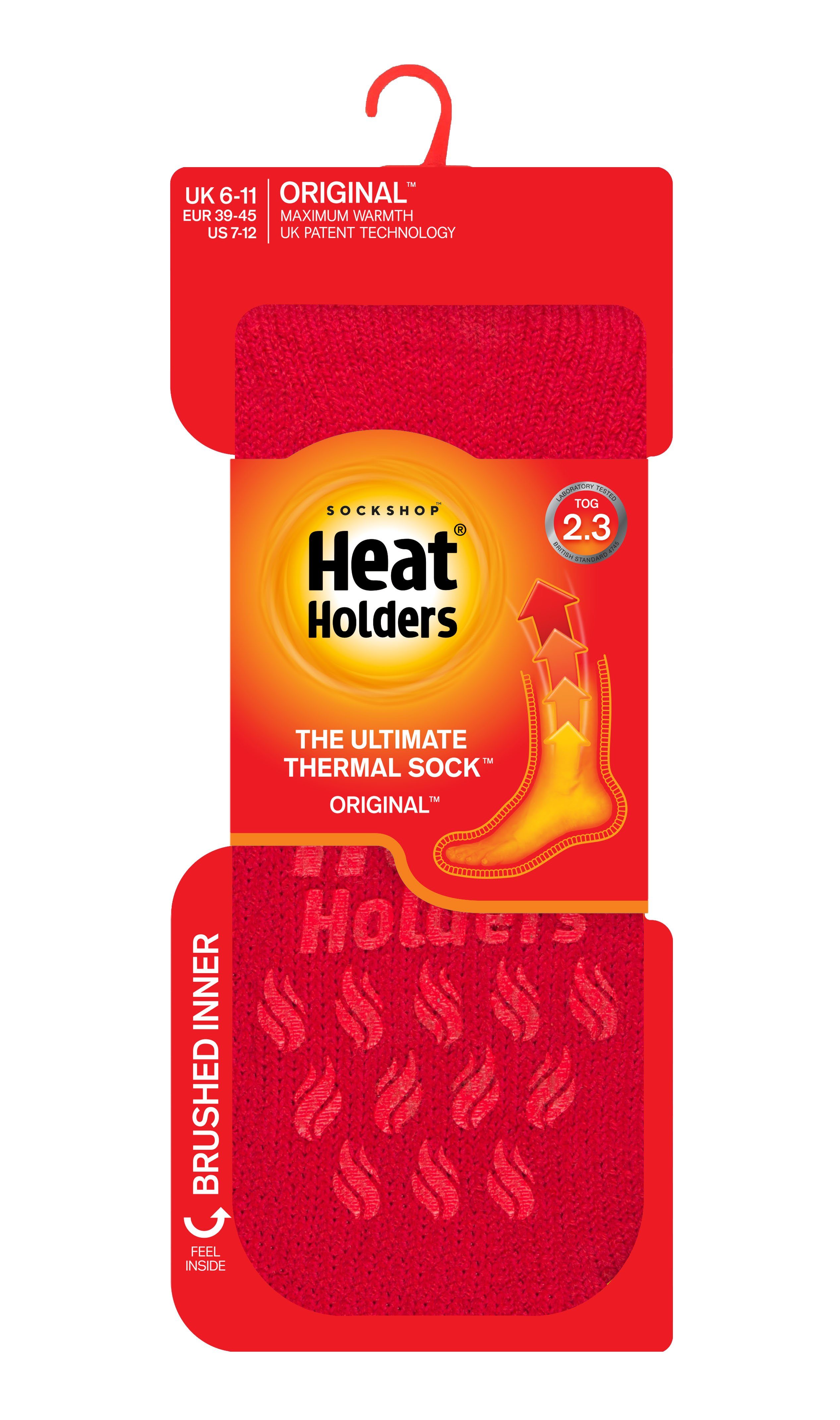 Heat Holders Thermosocken Original Slipper rich Pack) ABS Antirutsch 2er Pack red (2er 39-45