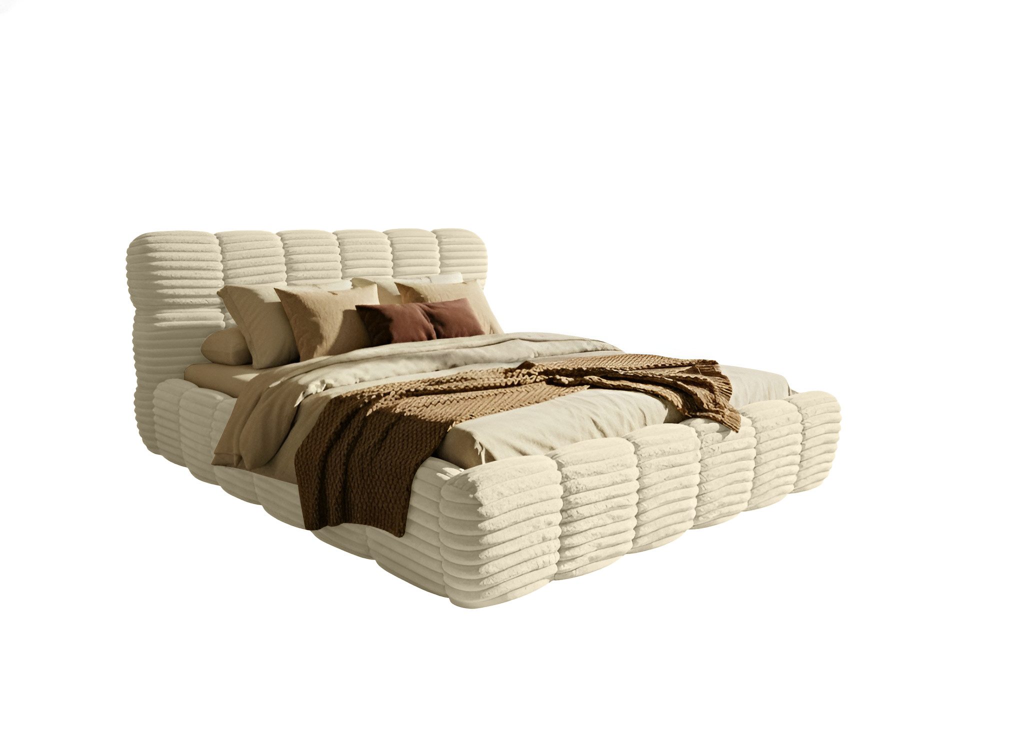 yourhouse24 Polsterbett Boston Slim Cord mit Stauraum (2 Bettseiten), Hausbett, inkl. Bettkasten, in 4 Größen und 4 Farben