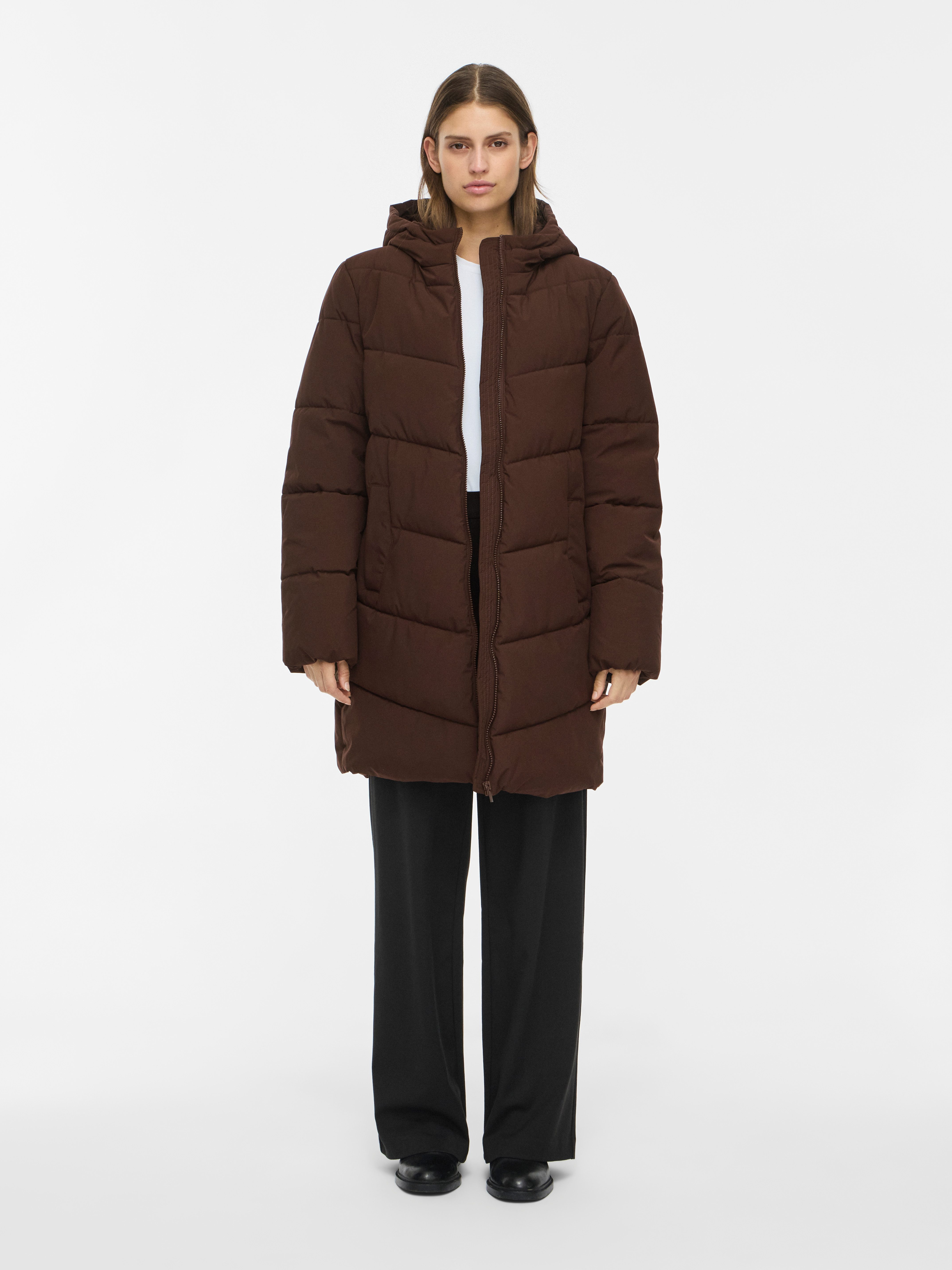 Vila Steppmantel VILAVENDER L/S HOOD PUFFER/TB/RK Kunstfaser – Bild 3 von 5