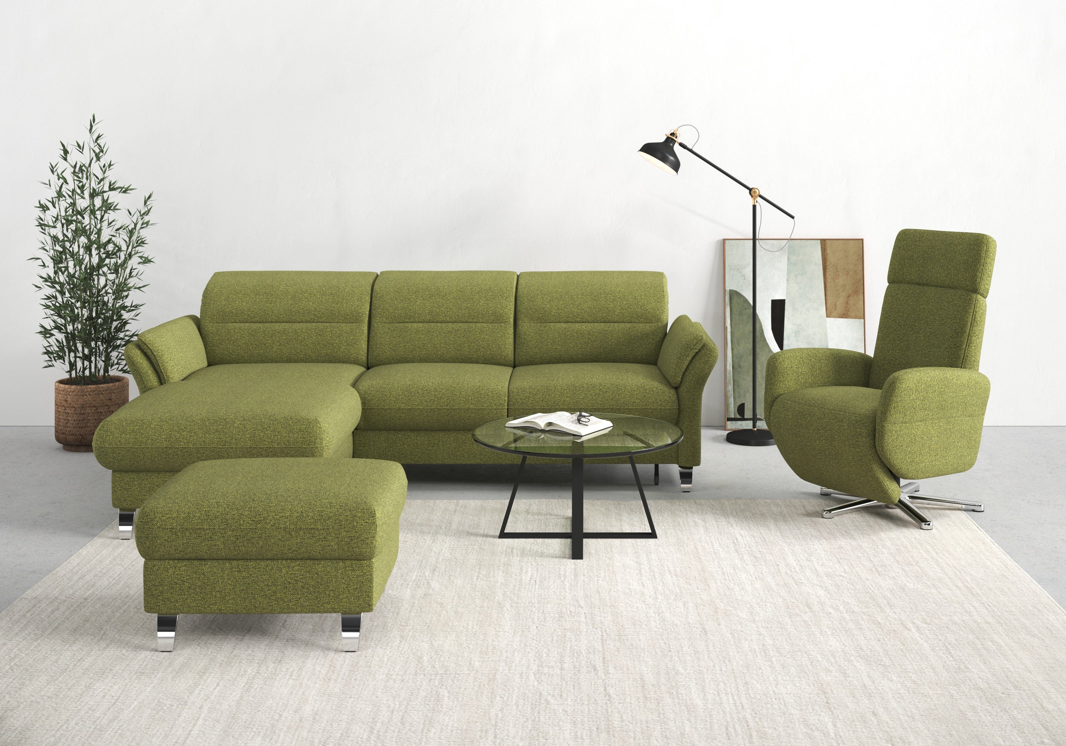 sit&more Ecksofa "Grenoble L-Form mit Federkern" wahlweise mit Bettfunktion günstig online kaufen