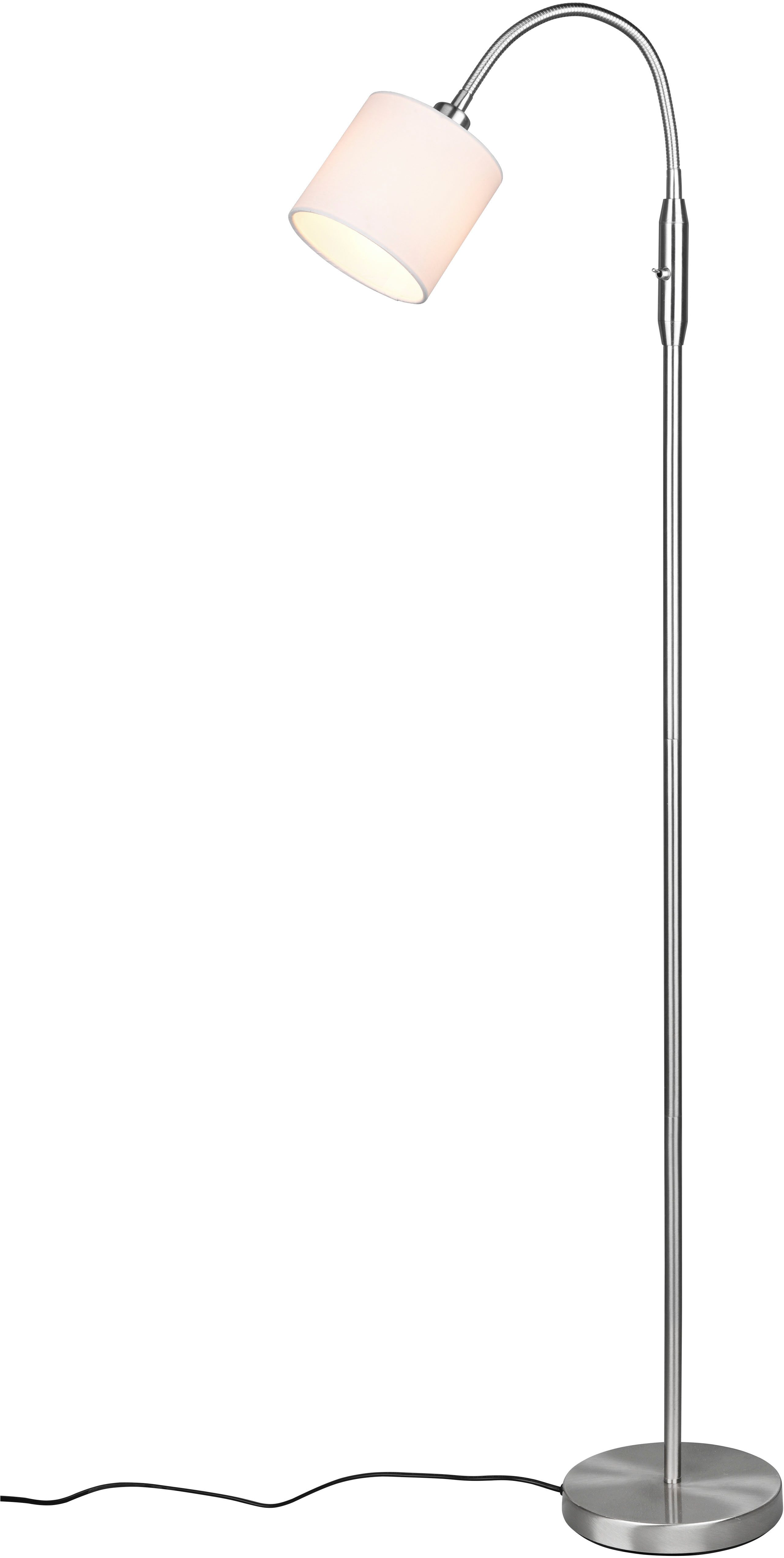 Reality Leuchten Stehlampe TOMMY, Bogenleuchte 1-flammig, exkl 1x E14 max 40W, mit Kippschalter, Ein-/Ausschalter, Lesearm, Leuchtmittel wechselbar, warmweiß - kaltweiß, Leseleuchte Stehleuchte Wohnzimmer Höhe 130cm, Arm verstellbar