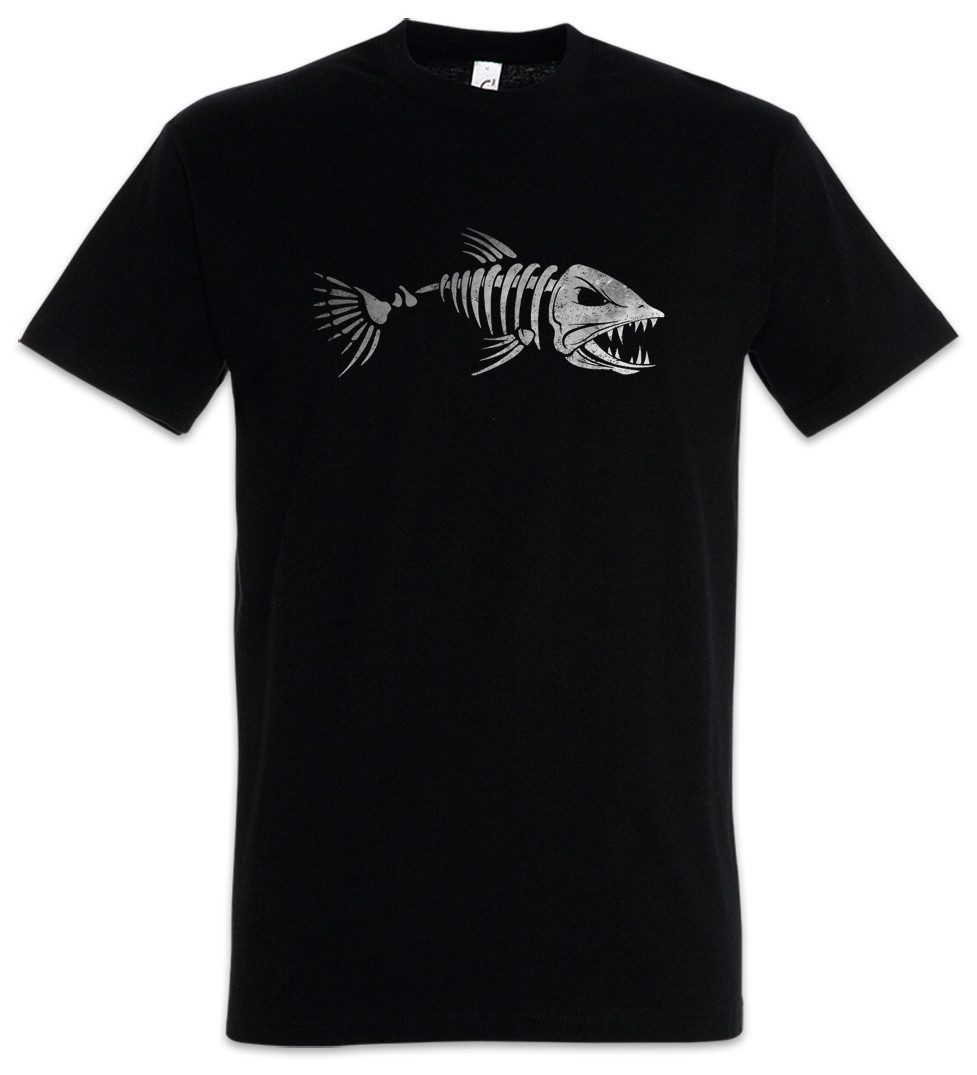 Urban Backwoods Print-Shirt Fish Skeleton Herren T-Shirt Skelett Fischskelett Fisch Fischen Angeln (1-tlg) Angel Angler Fluss See
