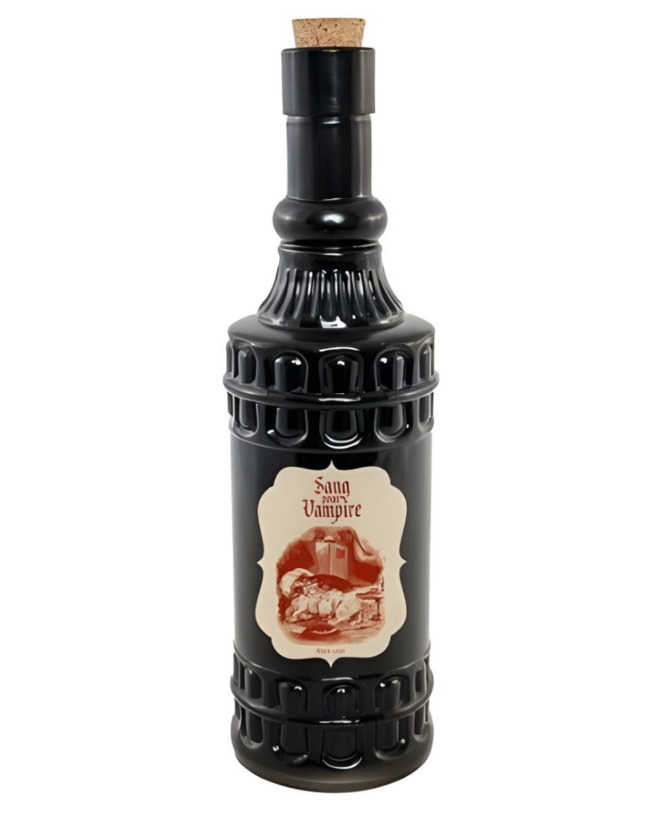 Horror-Shop Dekoobjekt Schwarze Zaubertrankflasche mit Korken ";Vamp