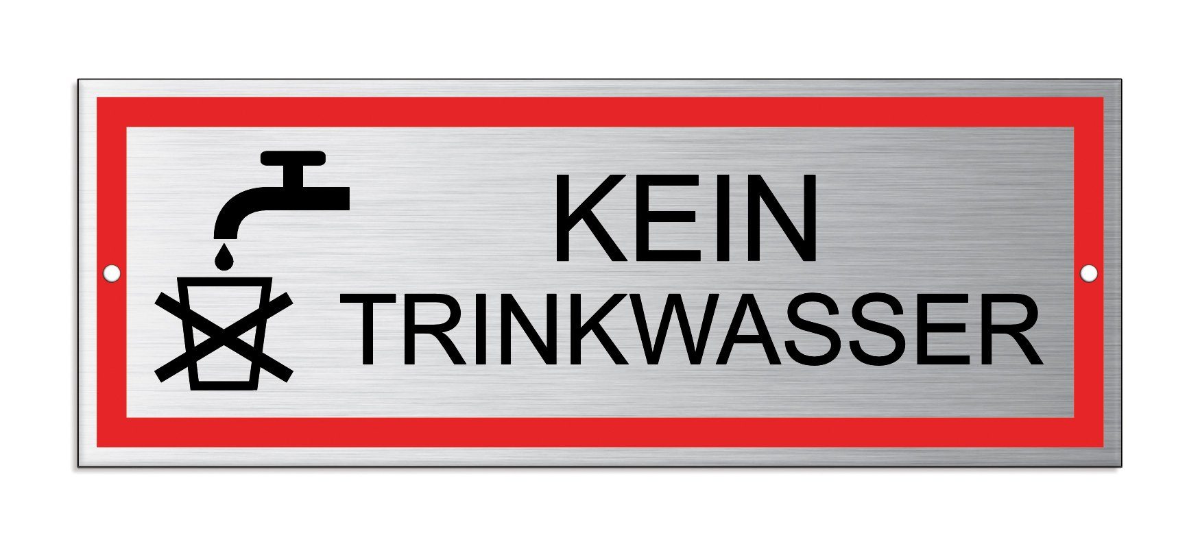 OFFORM DESIGN Warnschild Kein Trinkwasser 175 x65 mm Aluminium UV und wetterfest