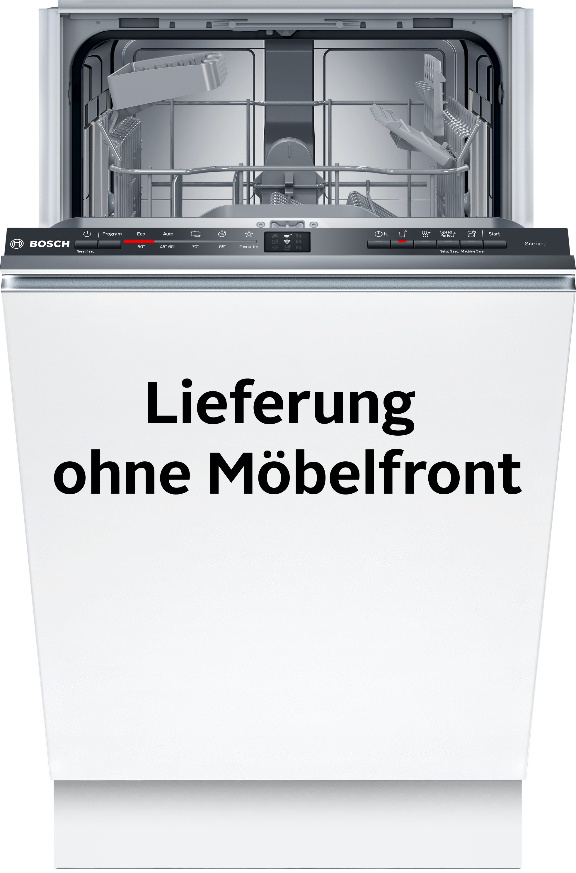 BOSCH vollintegrierbarer Geschirrspüler Serie 2 SPV2HKX02E, 10 Maßgedecke, Extra Dry für gründliches Trocknen und höhenverstellbarer Oberkorb
