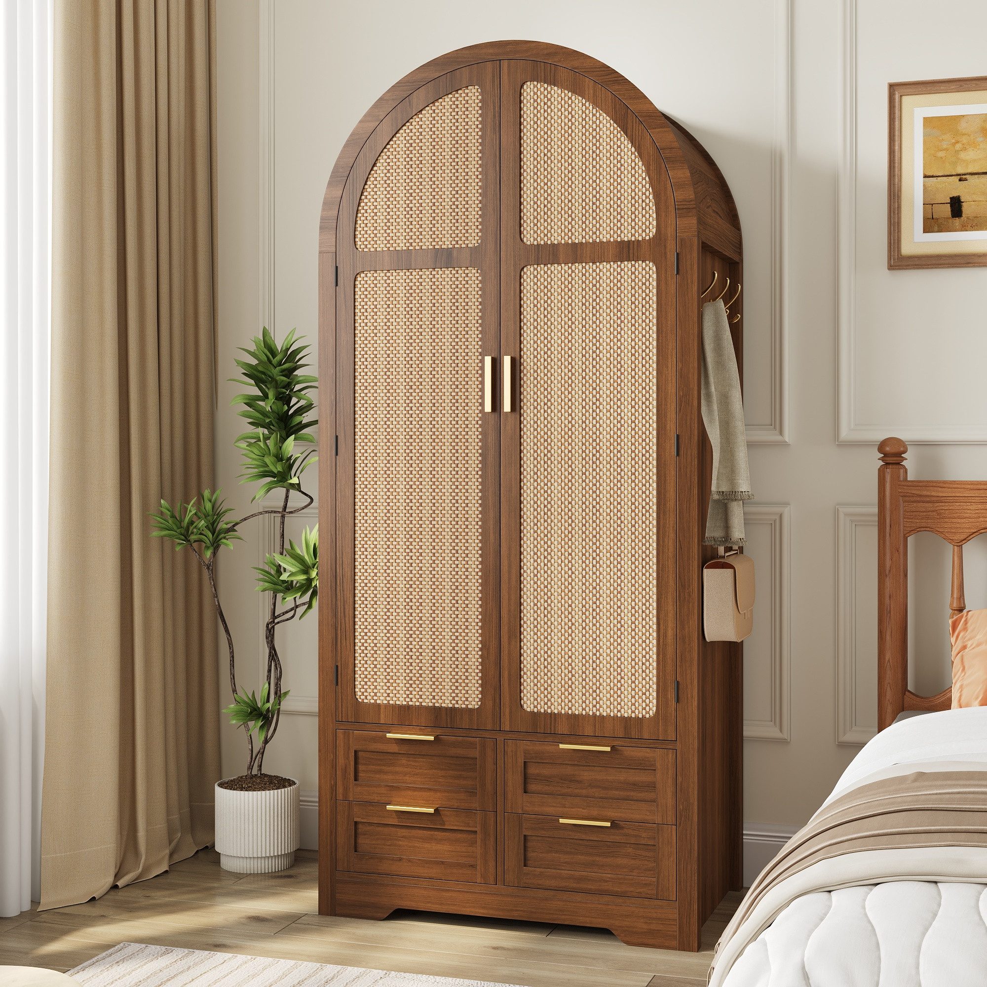 STILVORA Kleiderschrank mit Schubladen Wäscheschrank Schlafzimmerschrank mit Kleiderstange (Packung, 1-St., Großzügiger Stauraum,Mit Kleiderstange und Schubladen) Luxuriöser Kleiderschrank, für Schlafzimmer und Eingangsbereiche