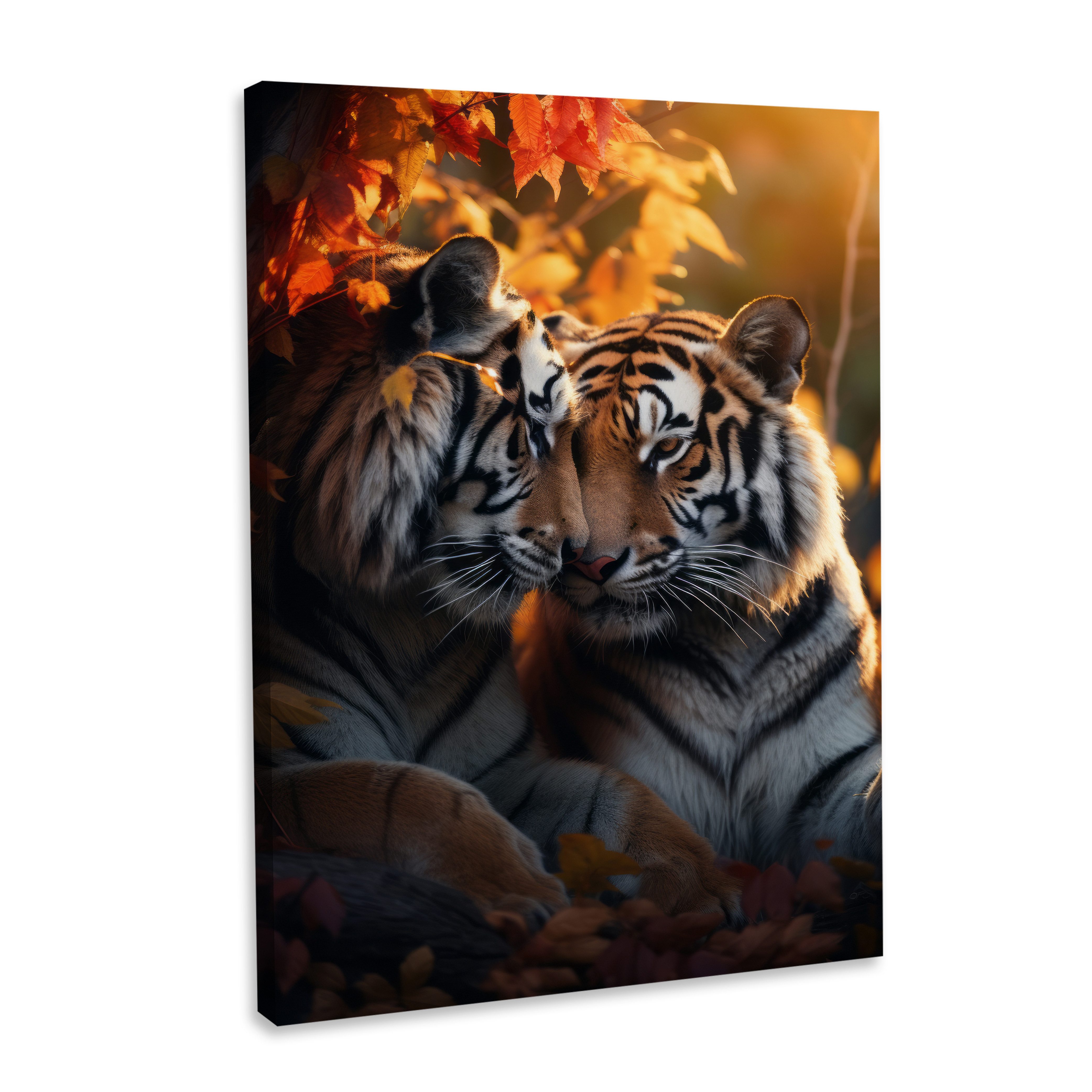 Hustling Sharks Leinwandbild Tiger-Bild als XXL Leinwandbild "Tiger-Romance" - exklusives Tierbild, in 7 unterschiedichen Größen verfügbar