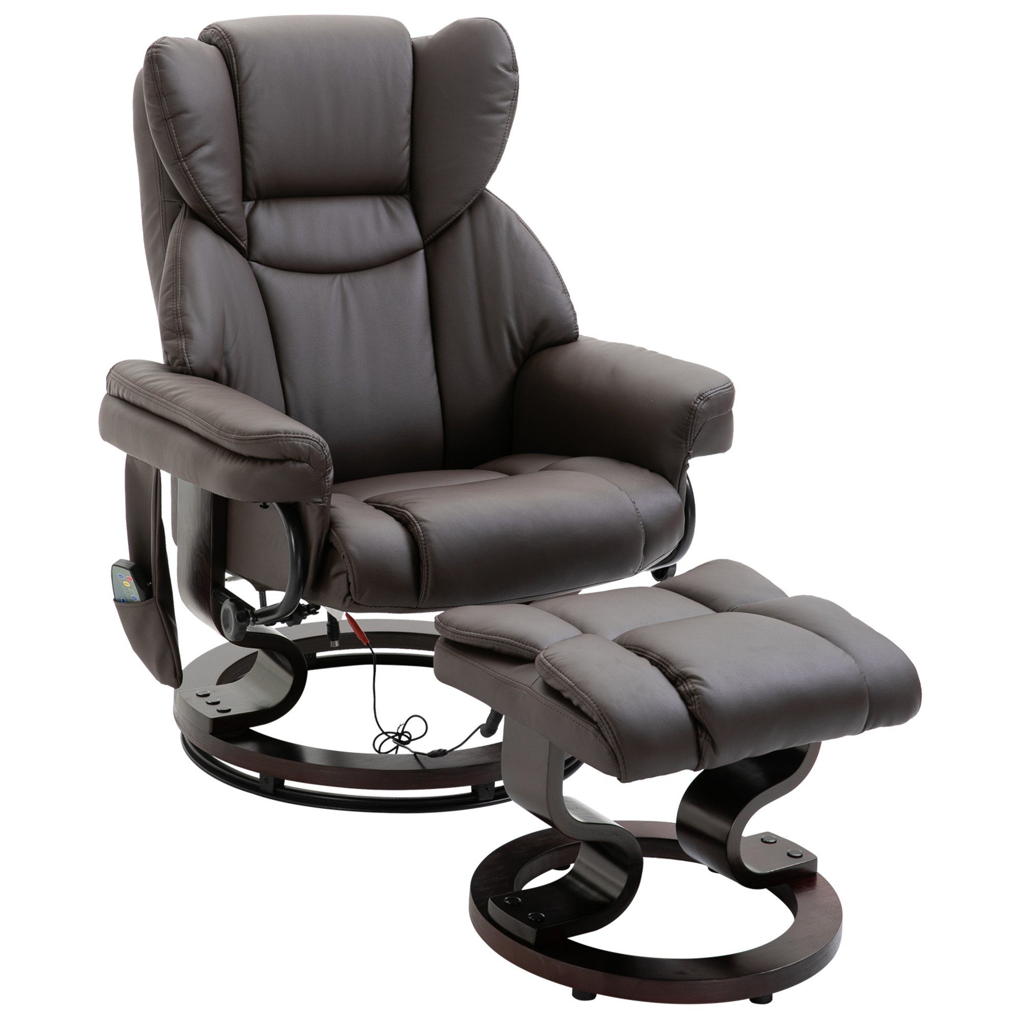 HOMCOM Massagesessel mit Fußhocker, Liegefunktion (Relaxsessel, günstig online kaufen