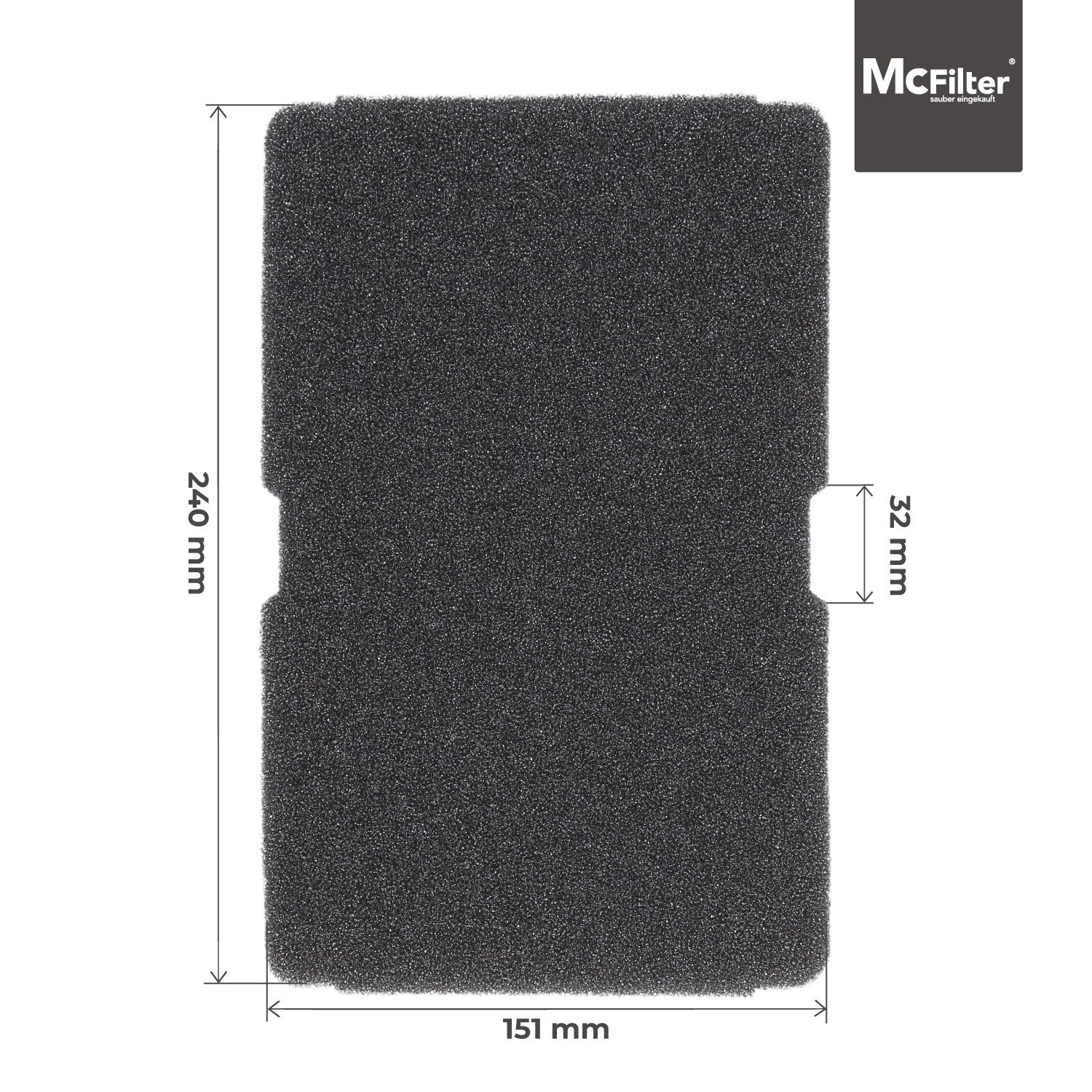 McFilter Ersatzfilter (4 Stück) Schwammfilter geeignet für Beko 2964840100 Blomberg TKF7451, Zubehör für Trockner Wärmepumpentrockner, Filtermatte, 240 x 155 x 11mm, Schaumstoff, Kondenstrockner