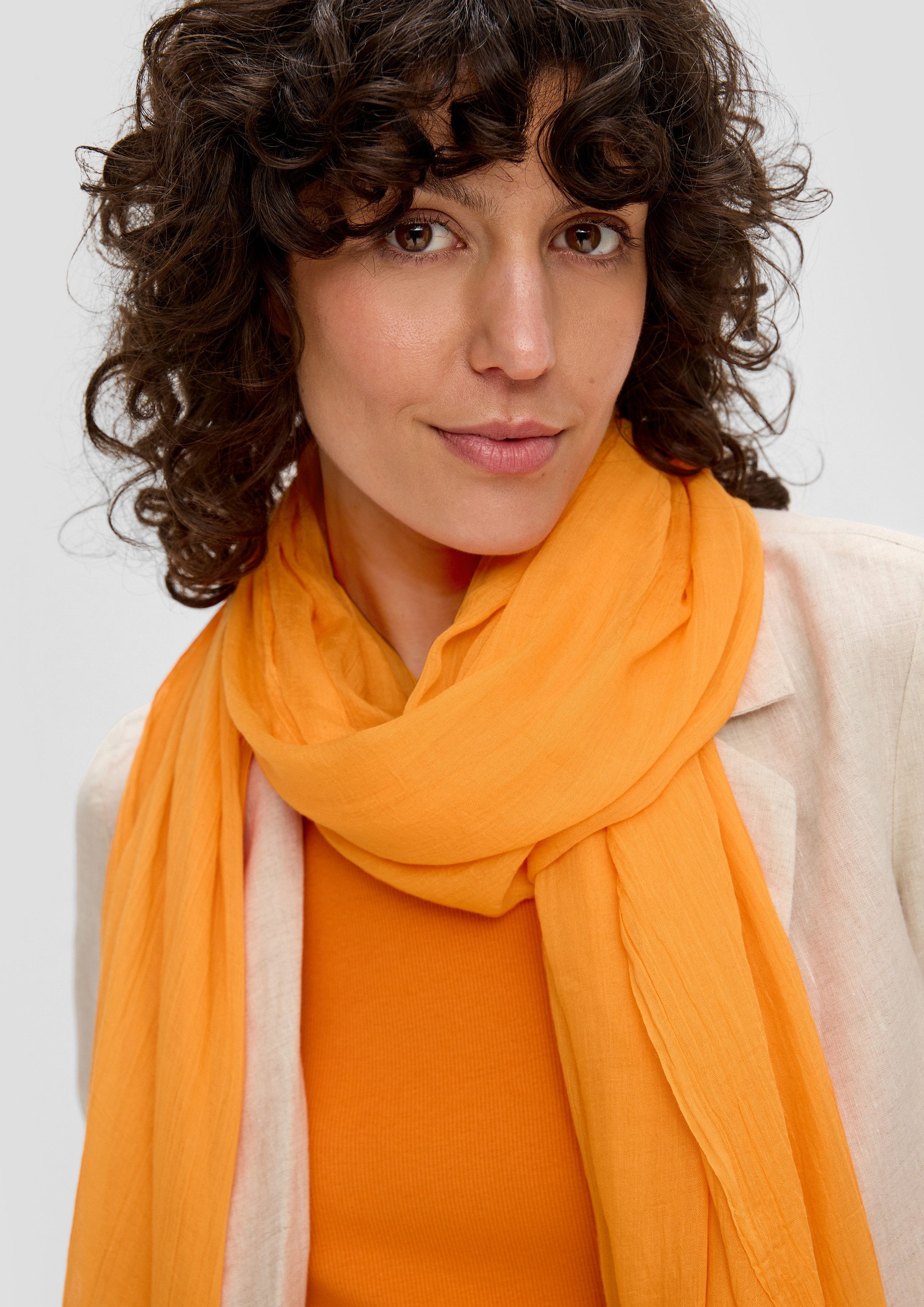 s.Oliver Schal Tuch, Unifarbener Schal aus leichtem Polyester