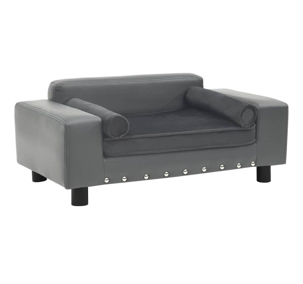 Thumbnail - vidaXL Tierbett, Hundesofa Grau 81x43x31 cm Plüsch und Kunstleder